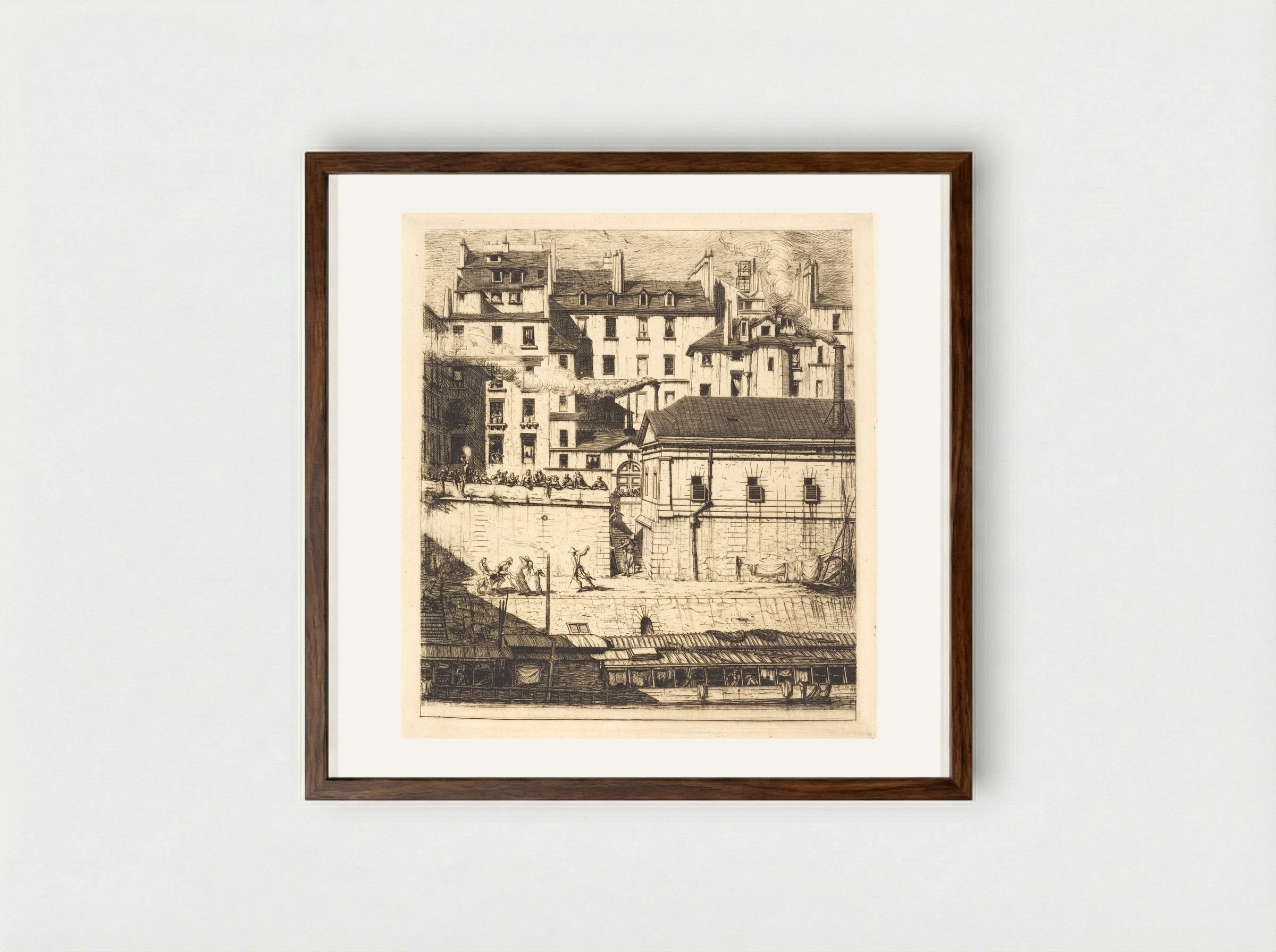 The Morgue - Charles Meryon - Framed Print Dark Wood