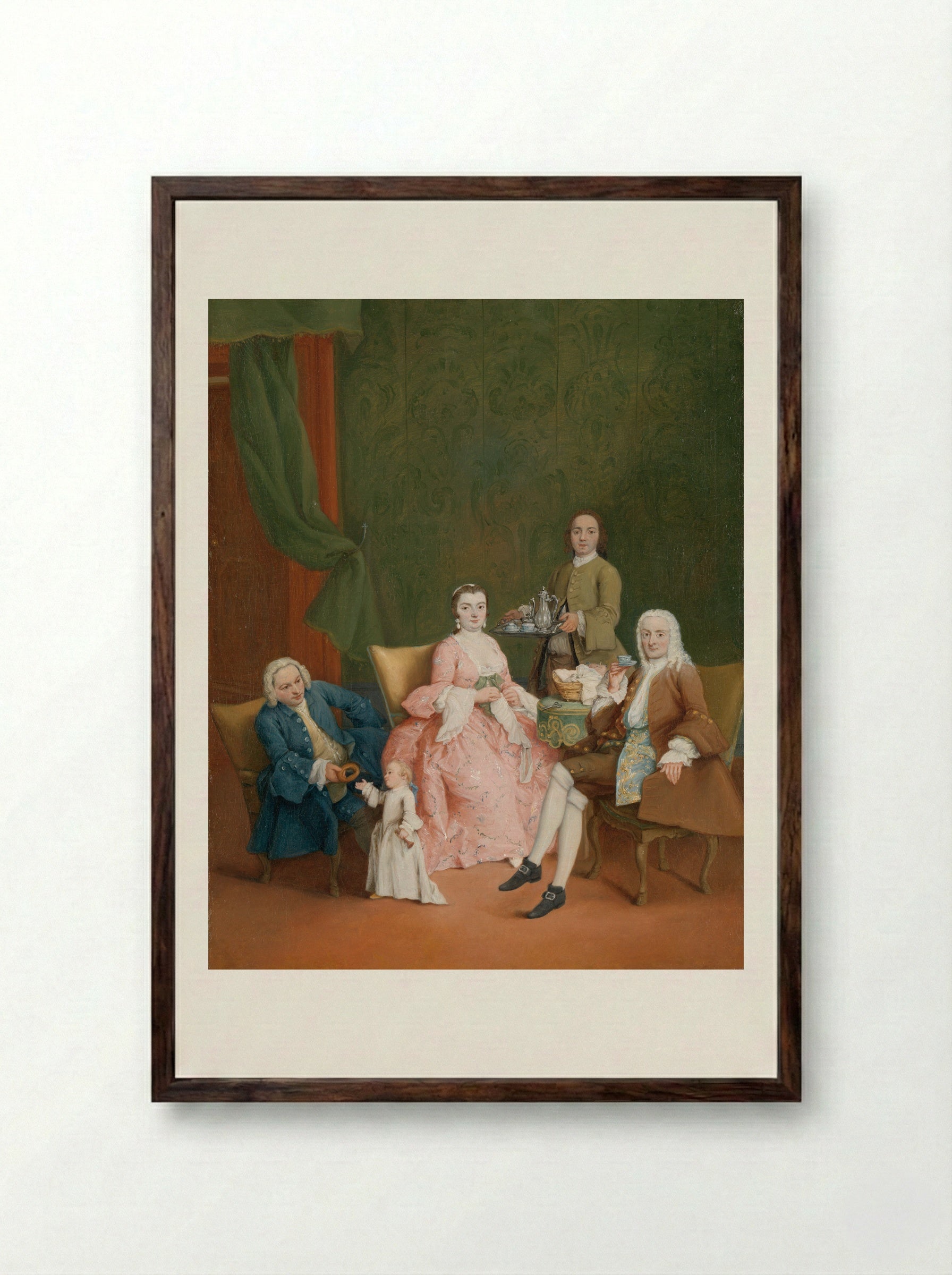 The Morning Chocolate - Pietro Longhi - Framed Print Dark Wood