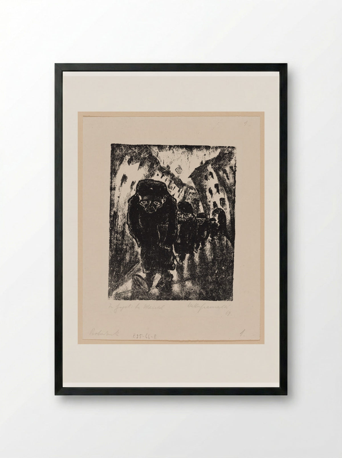 The Morning Way to the Office - Walter Gramatté - Framed Print Black