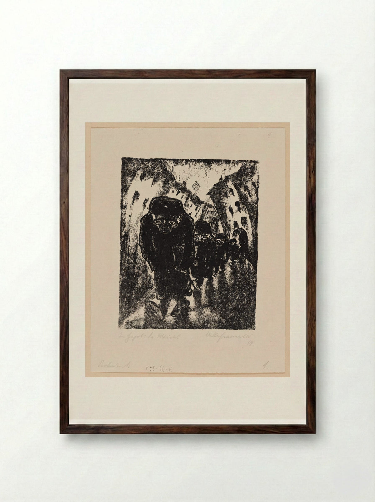 The Morning Way to the Office - Walter Gramatté - Framed Print Dark Wood