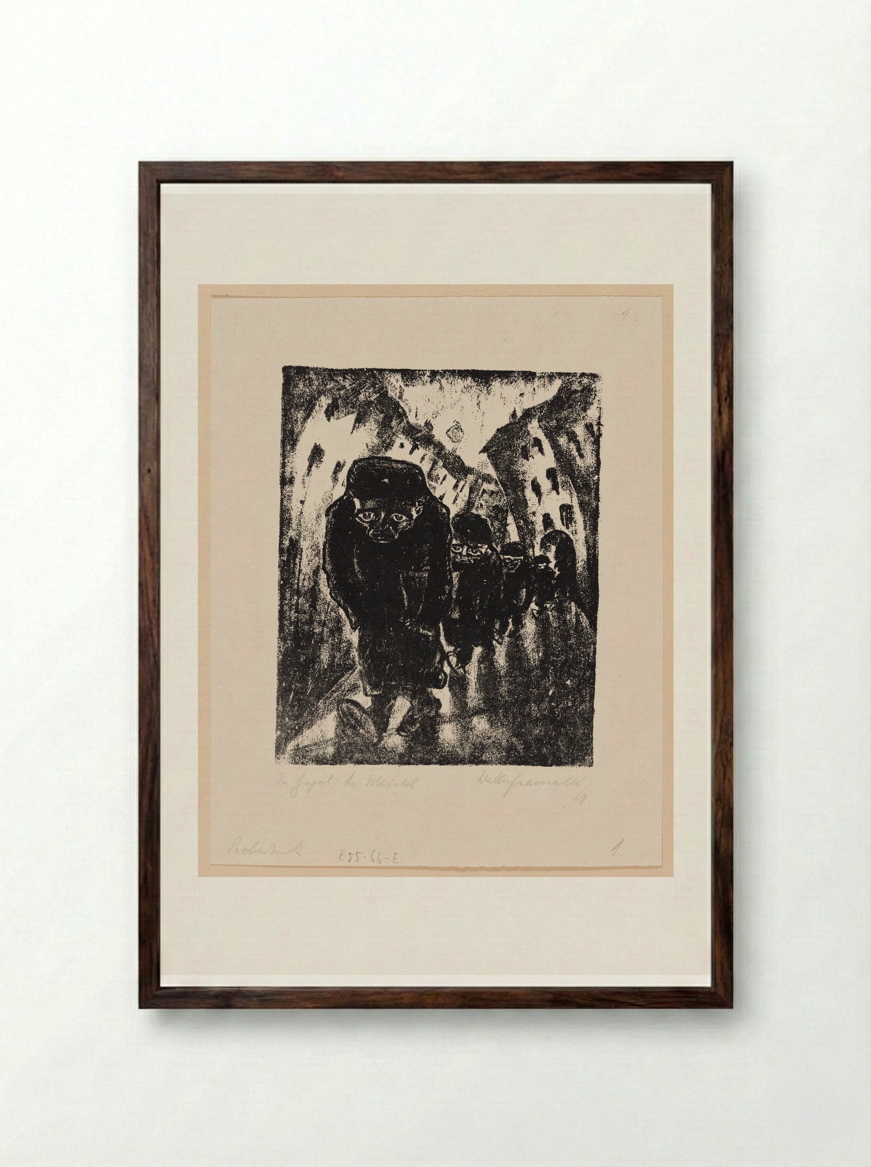 The Morning Way to the Office - Walter Gramatté - Framed Print Dark Wood