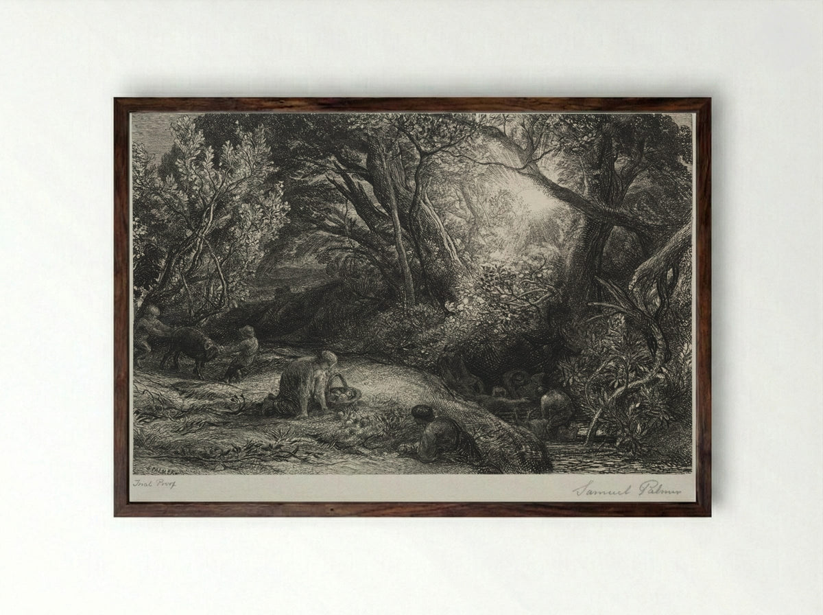 The Morning of Life - Samuel Palmer - Framed Print Dark Wood