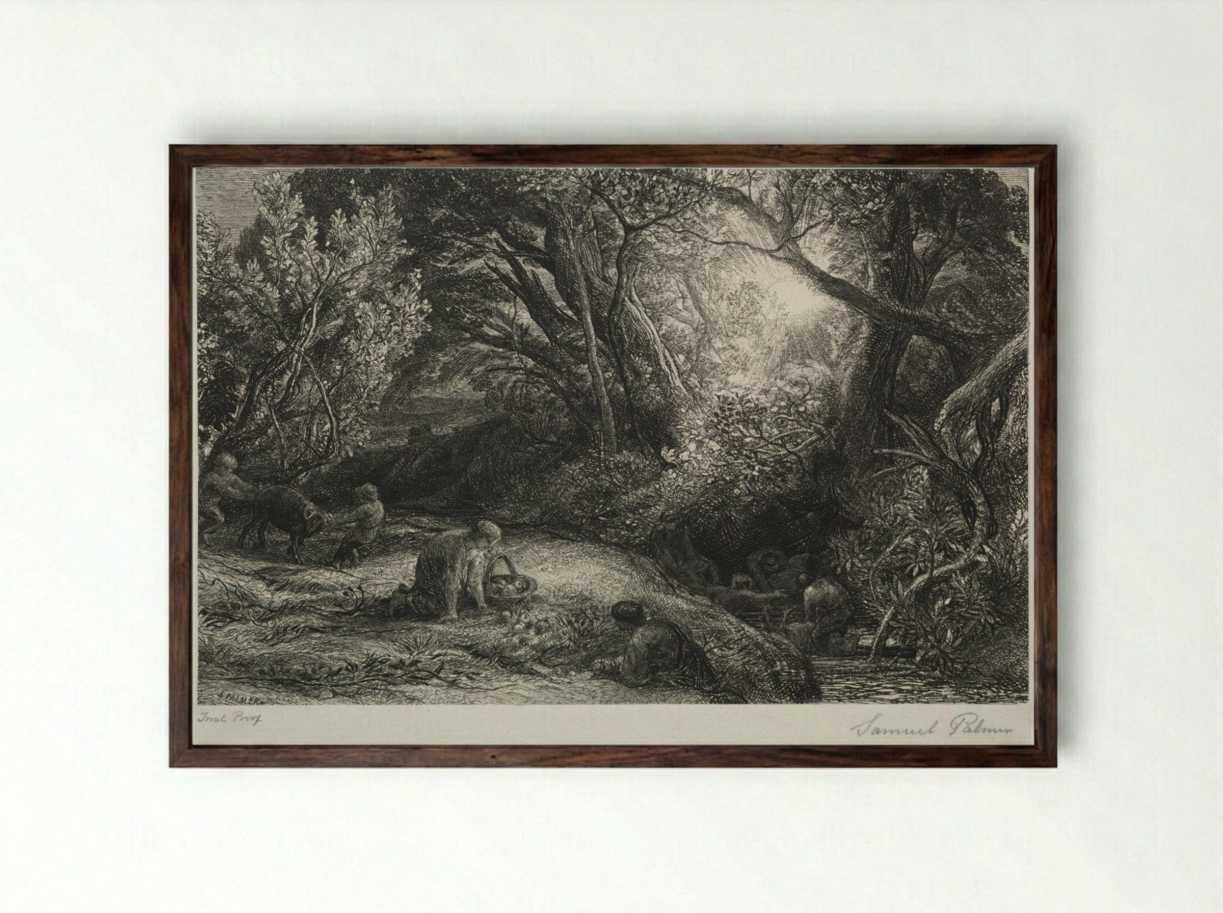 The Morning of Life - Samuel Palmer - Framed Print Dark Wood