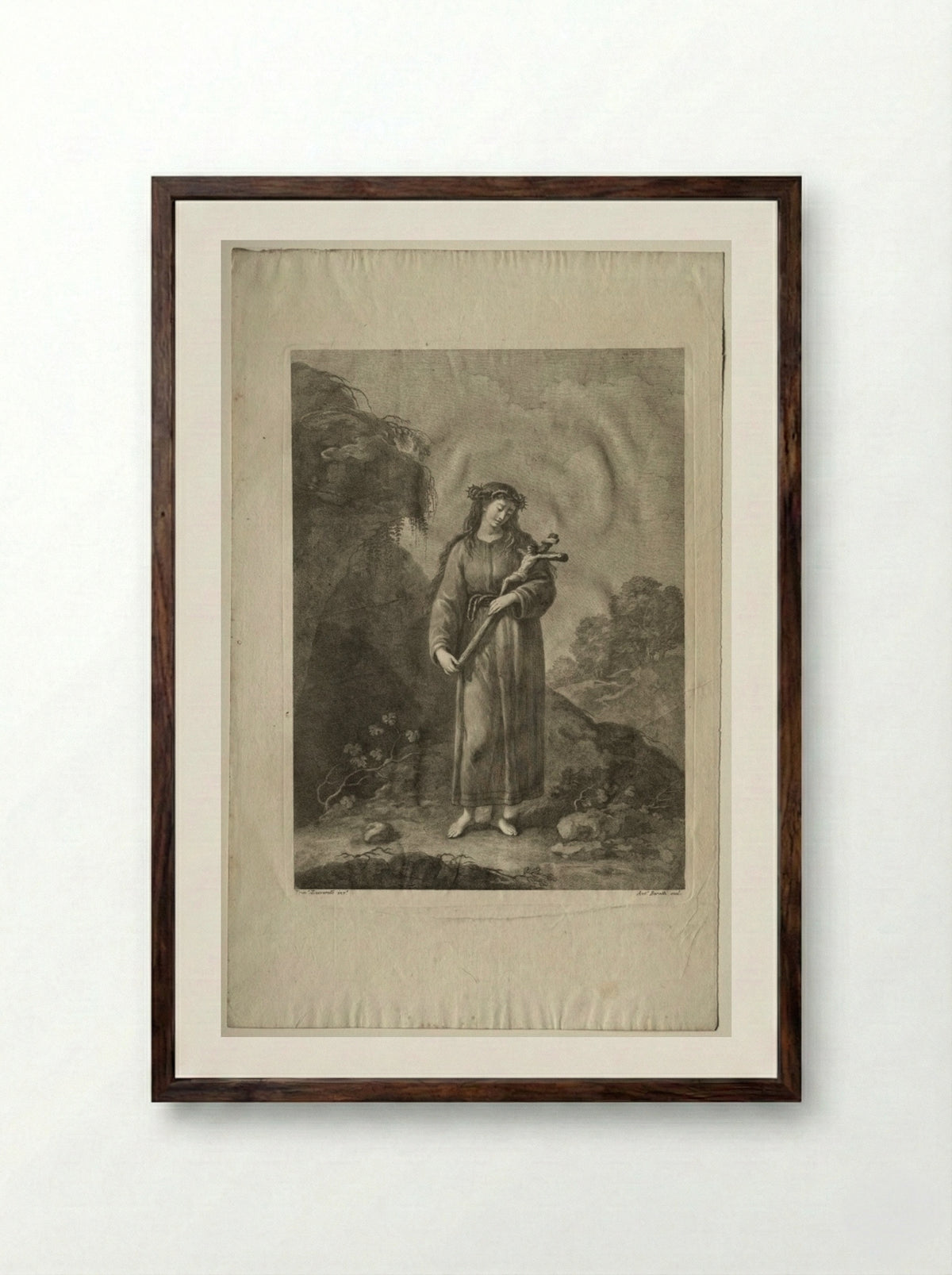 The Mortification - Antonio Baratti - Framed Print Dark Wood
