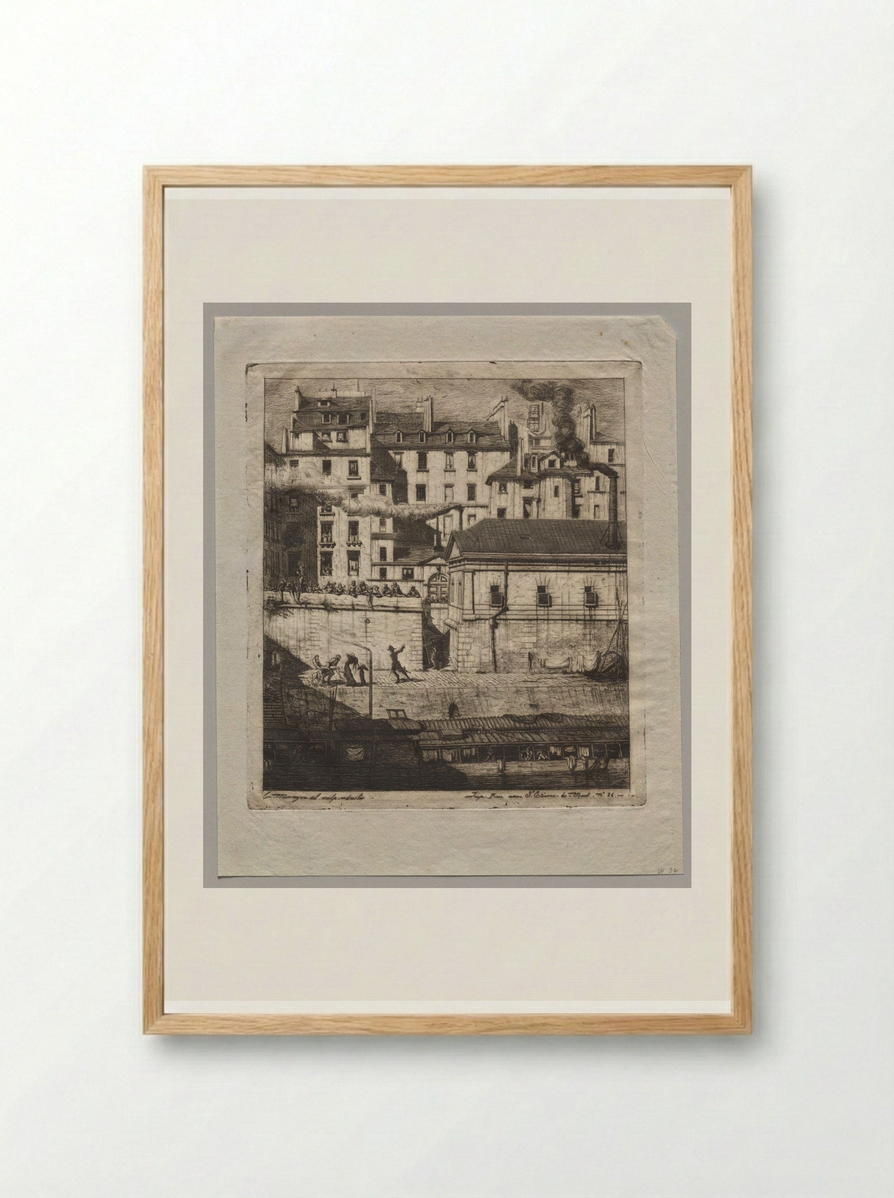 The Mortuary, Paris - Charles Meryon - Framed Print Wood