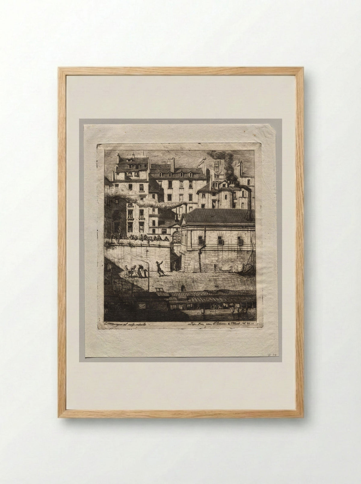 The Mortuary, Paris - Charles Meryon - Framed Print Wood
