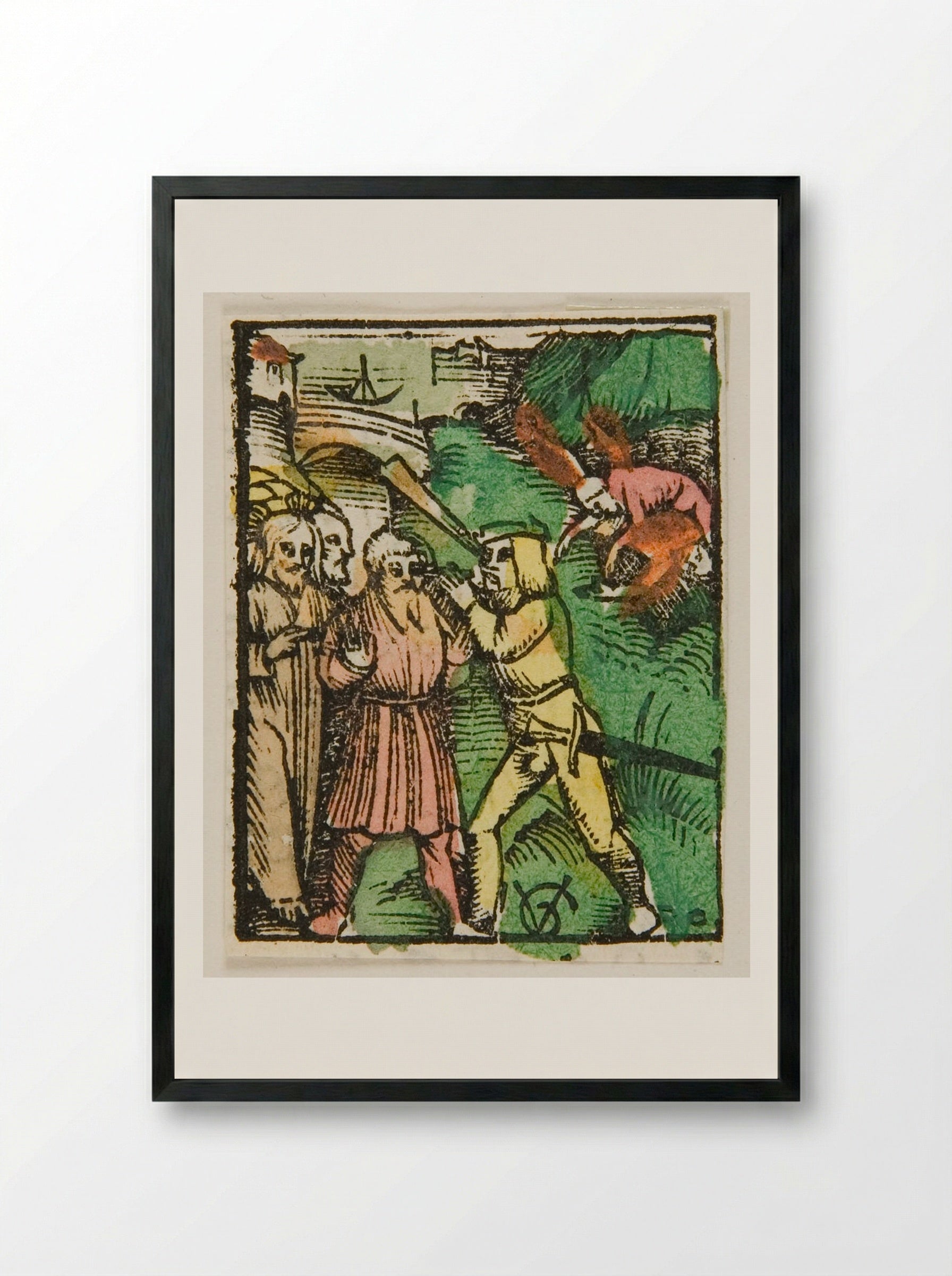 The Mote and the Beam - Urs Graf - Framed Print Black