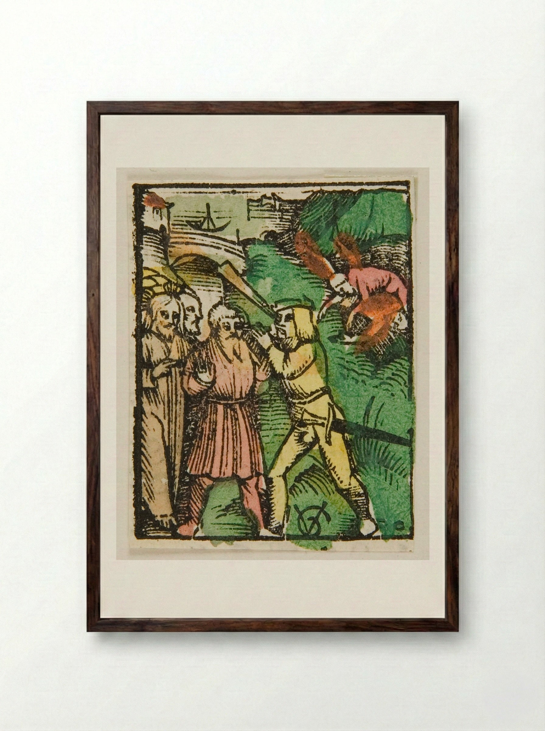 The Mote and the Beam - Urs Graf - Framed Print Dark Wood