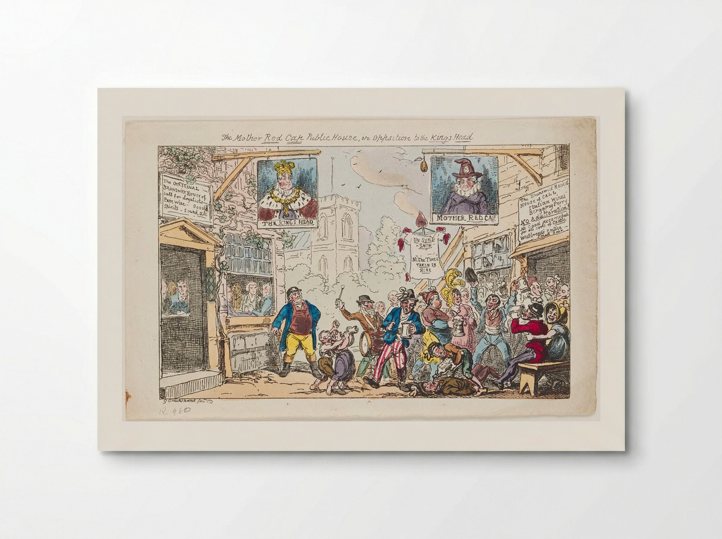 The Mother Red Cap Public House, in Opposition to the Kings Head - George Cruikshank - Poster