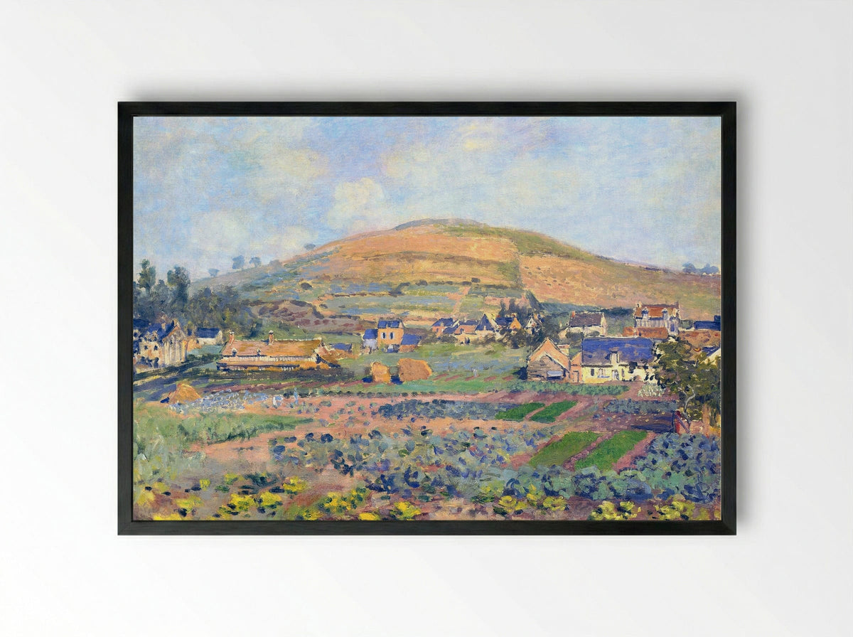 The Mount Riboudet in Rouen at Spring - Claude Monet - Framed Print Black