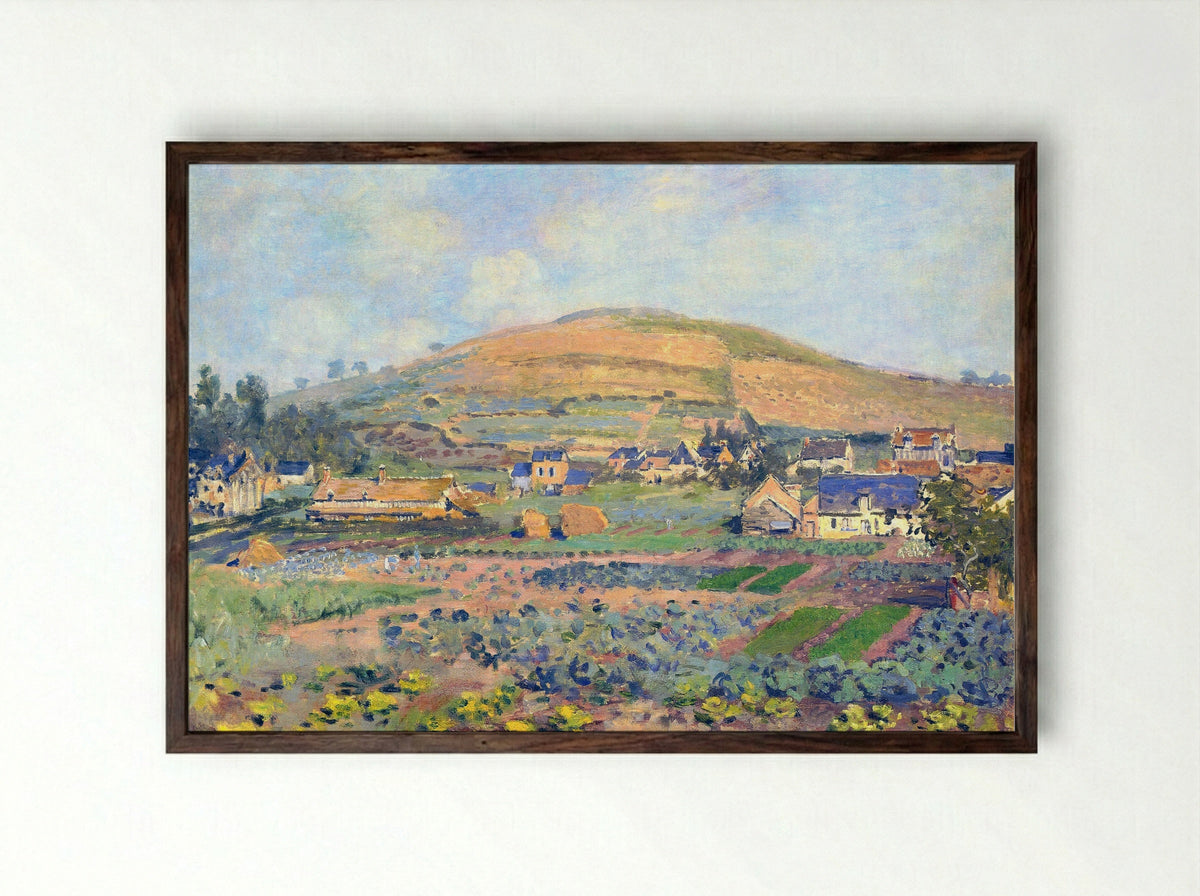 The Mount Riboudet in Rouen at Spring - Claude Monet - Framed Print Dark Wood