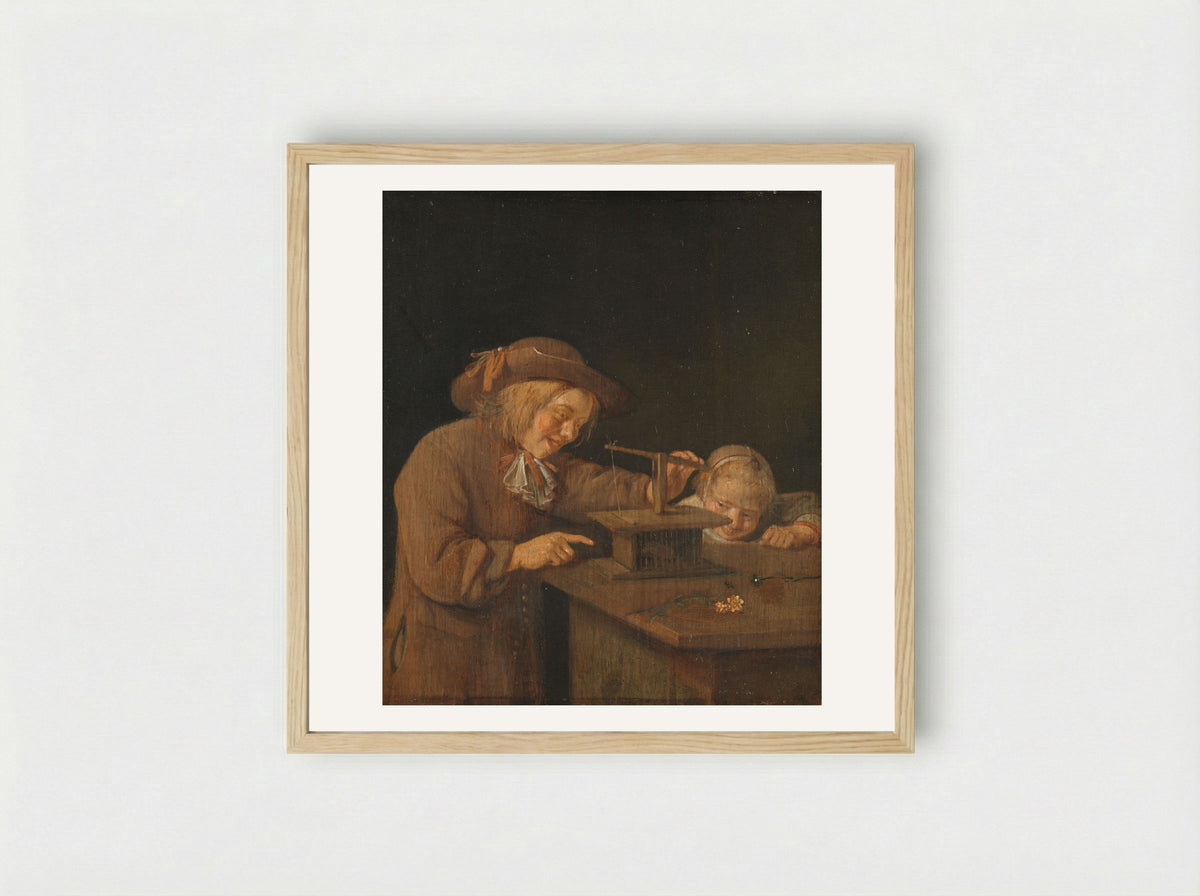 The Mousetrap - Quiringh Gerritsz. van Brekelenkam - Framed Print Wood