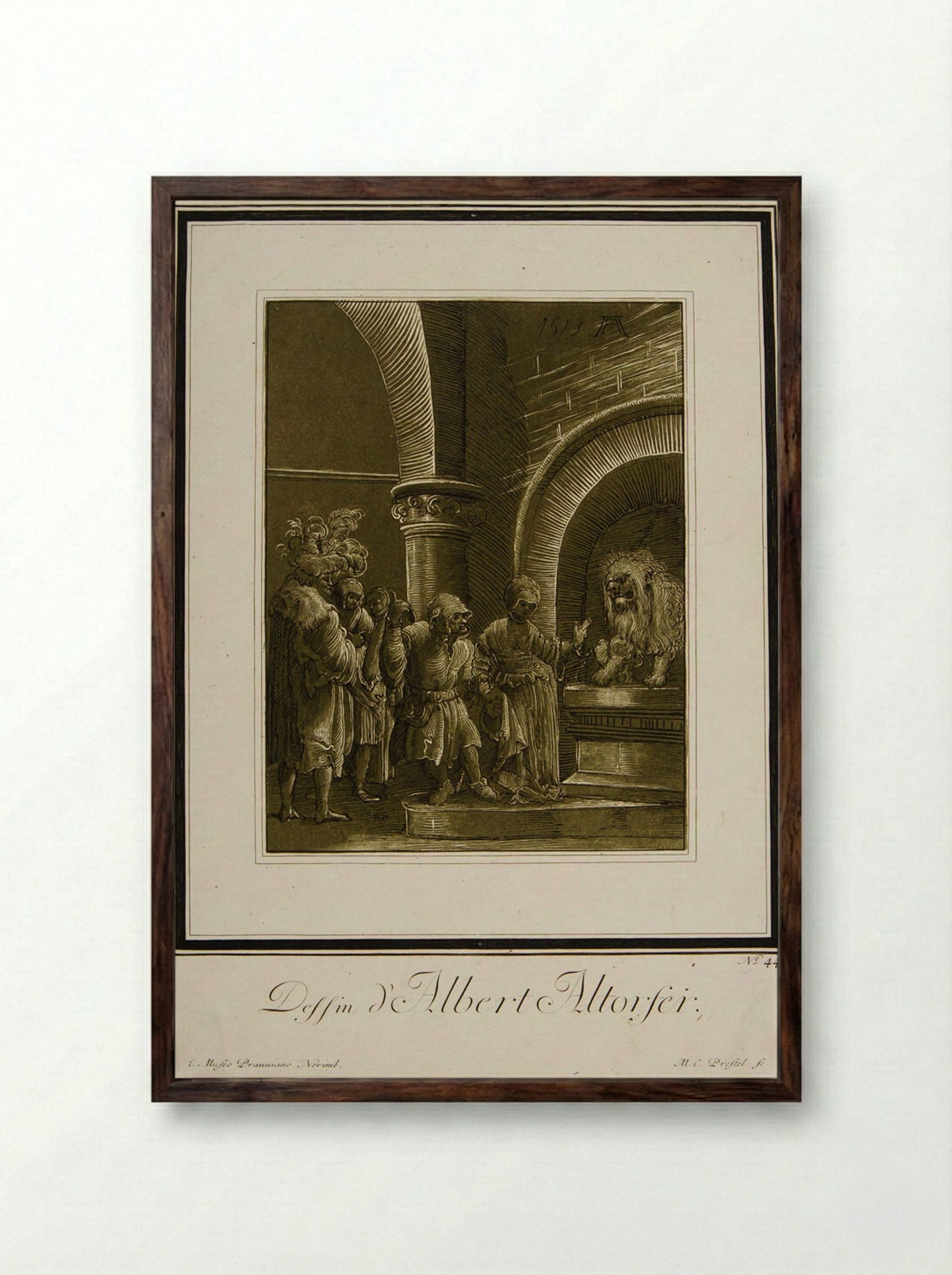 The Mouth of Truth - Maria Catharina Prestel - Framed Print Dark Wood