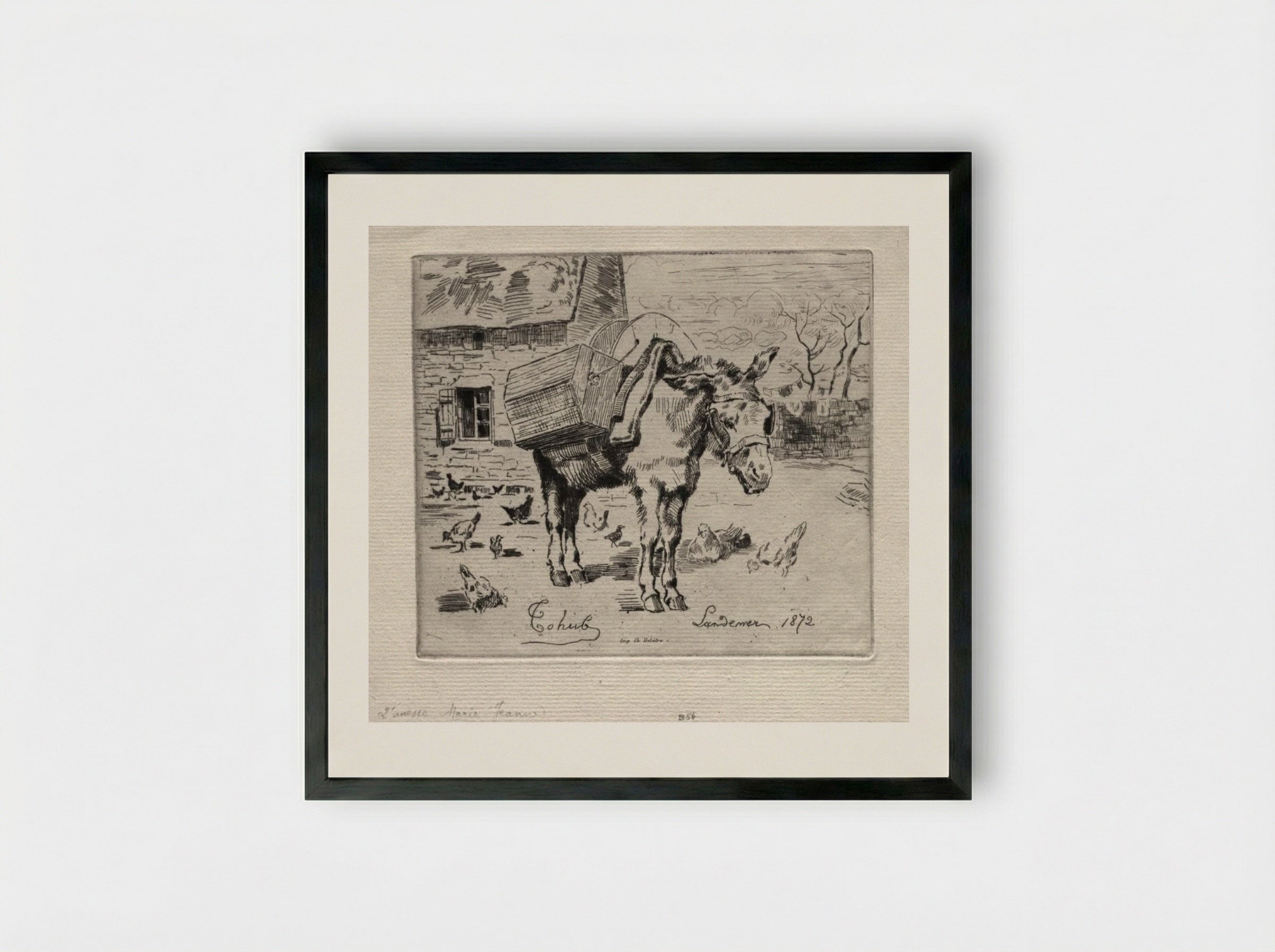 The Mule, Marie-Jeanne - Félix Hilaire Buhot - Framed Print Black