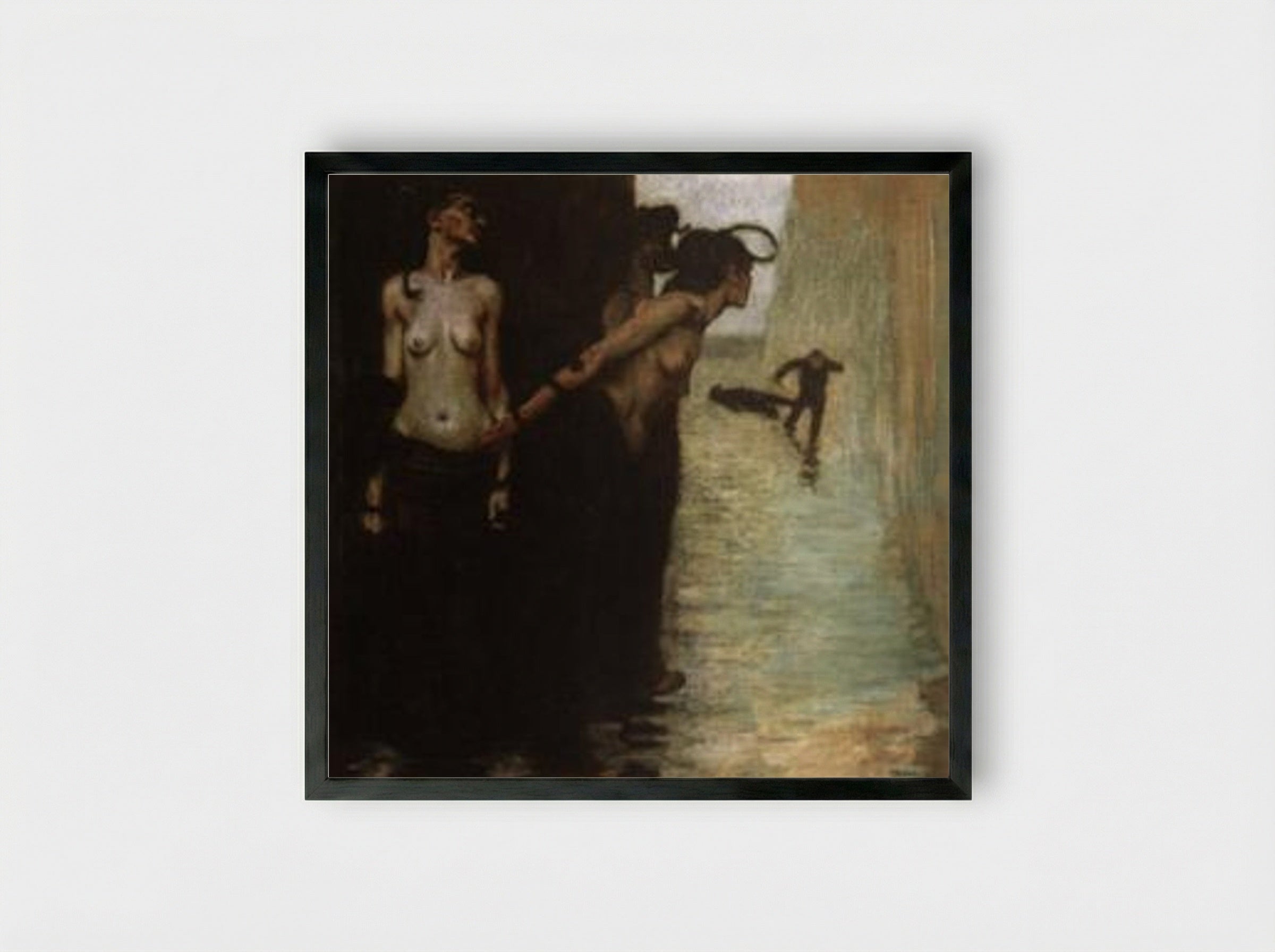 The Murderer - Franz von Stuck - Framed Print Black
