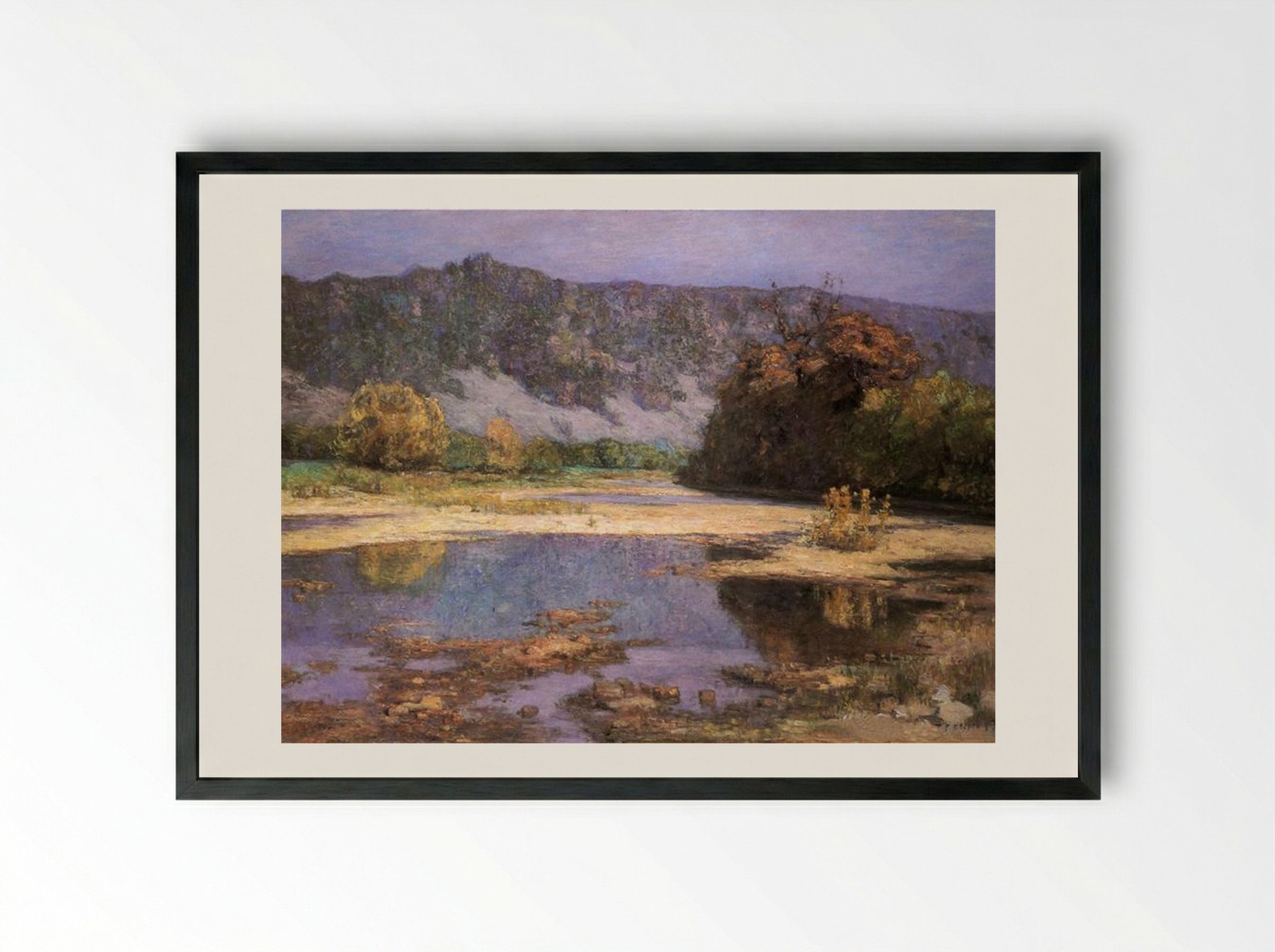 The Muscatatuck - T. C. Steele - Framed Print Black