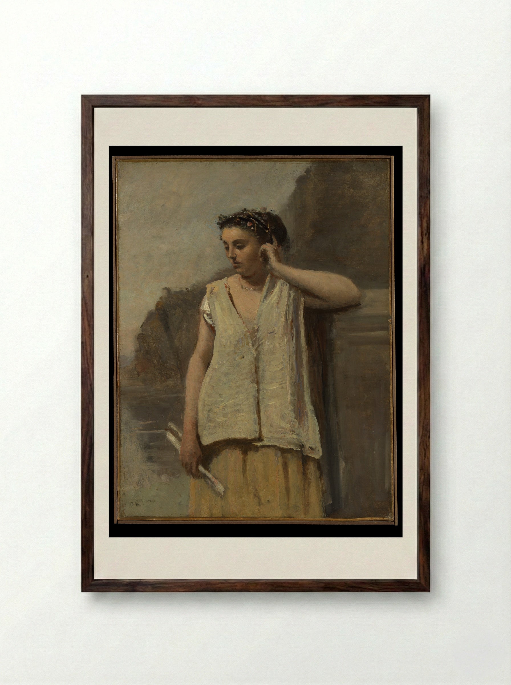 The Muse: History - Camille Corot - Framed Print Dark Wood