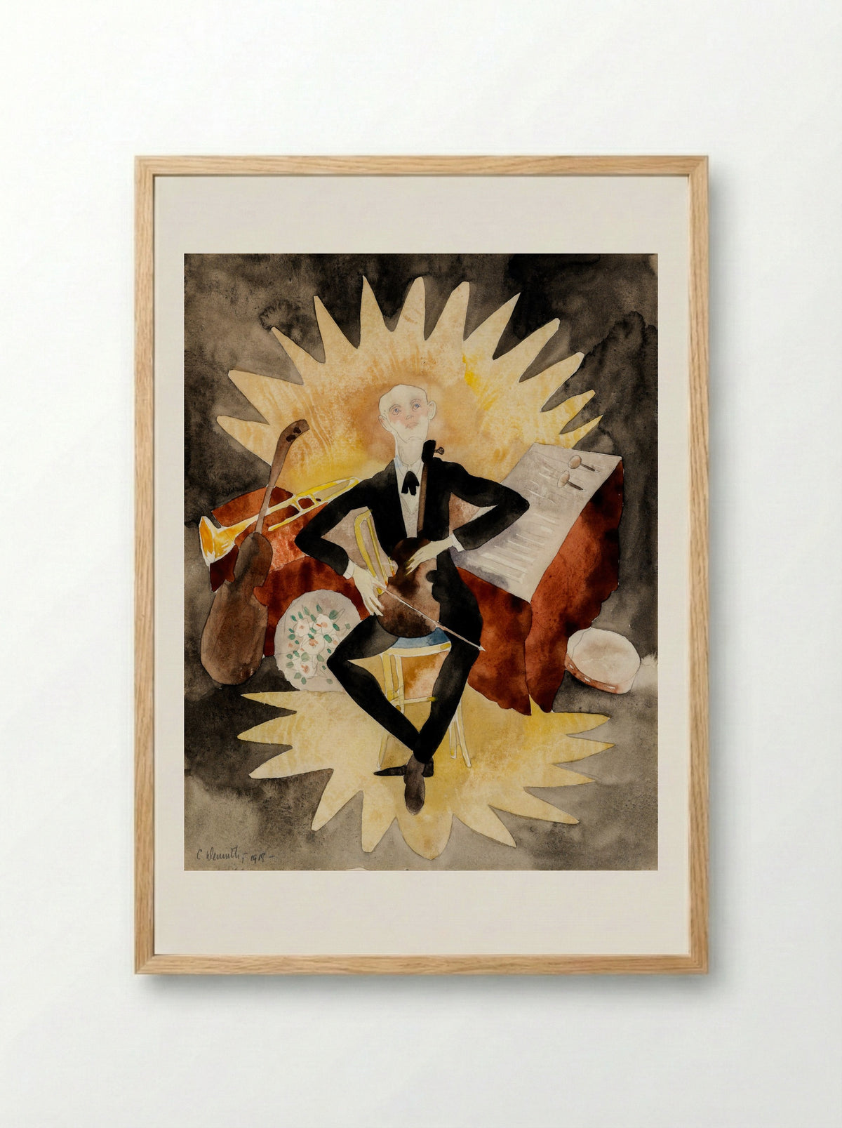 The Musician - Charles Demuth - Framed Print Wood