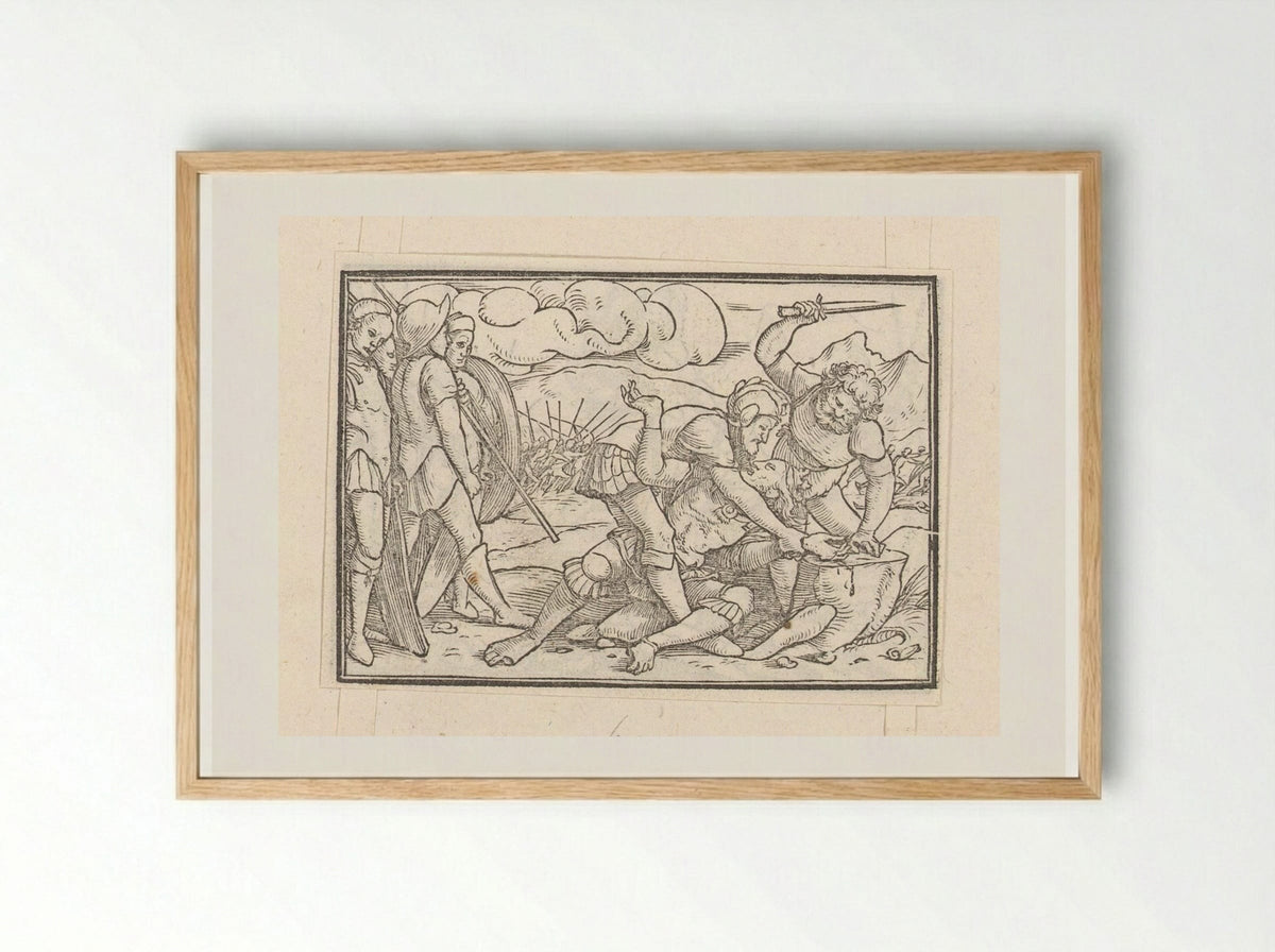 The Mutilation of Adonibezek - Veit Rudolf Specklin - Framed Print Wood