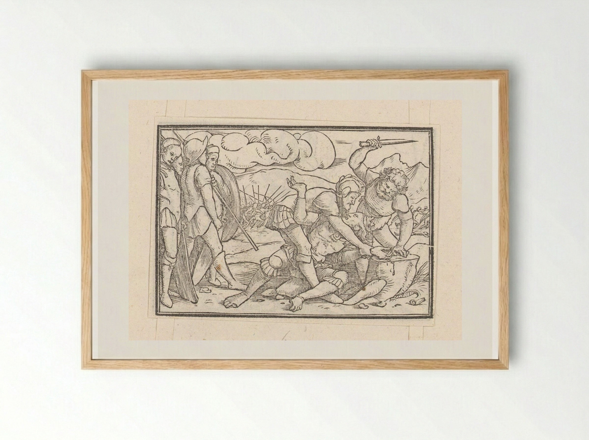 The Mutilation of Adonibezek - Veit Rudolf Specklin - Framed Print Wood