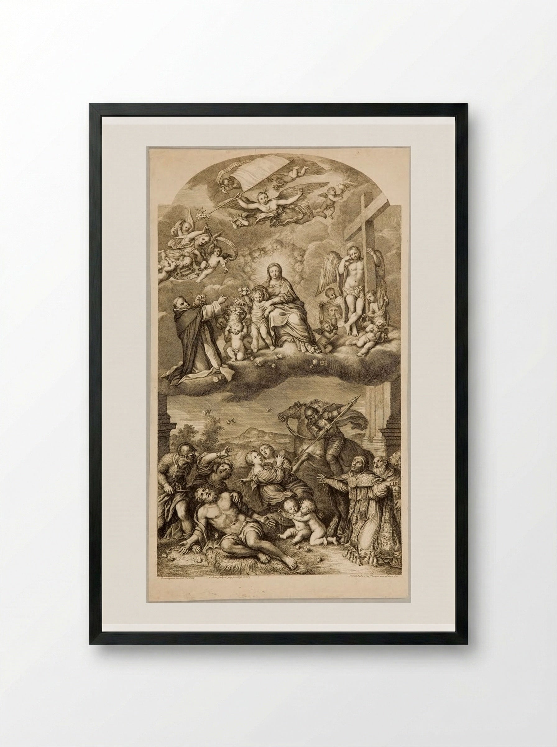 The Mysteries of the Rosary - Gérard Audran - Framed Print Black