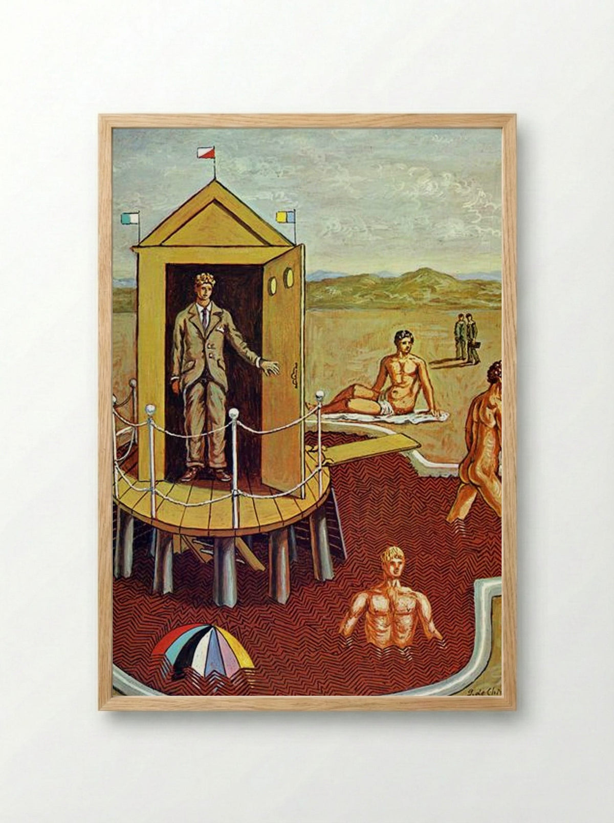 The Mysterious Bath - Giorgio de Chirico - Framed Print Wood