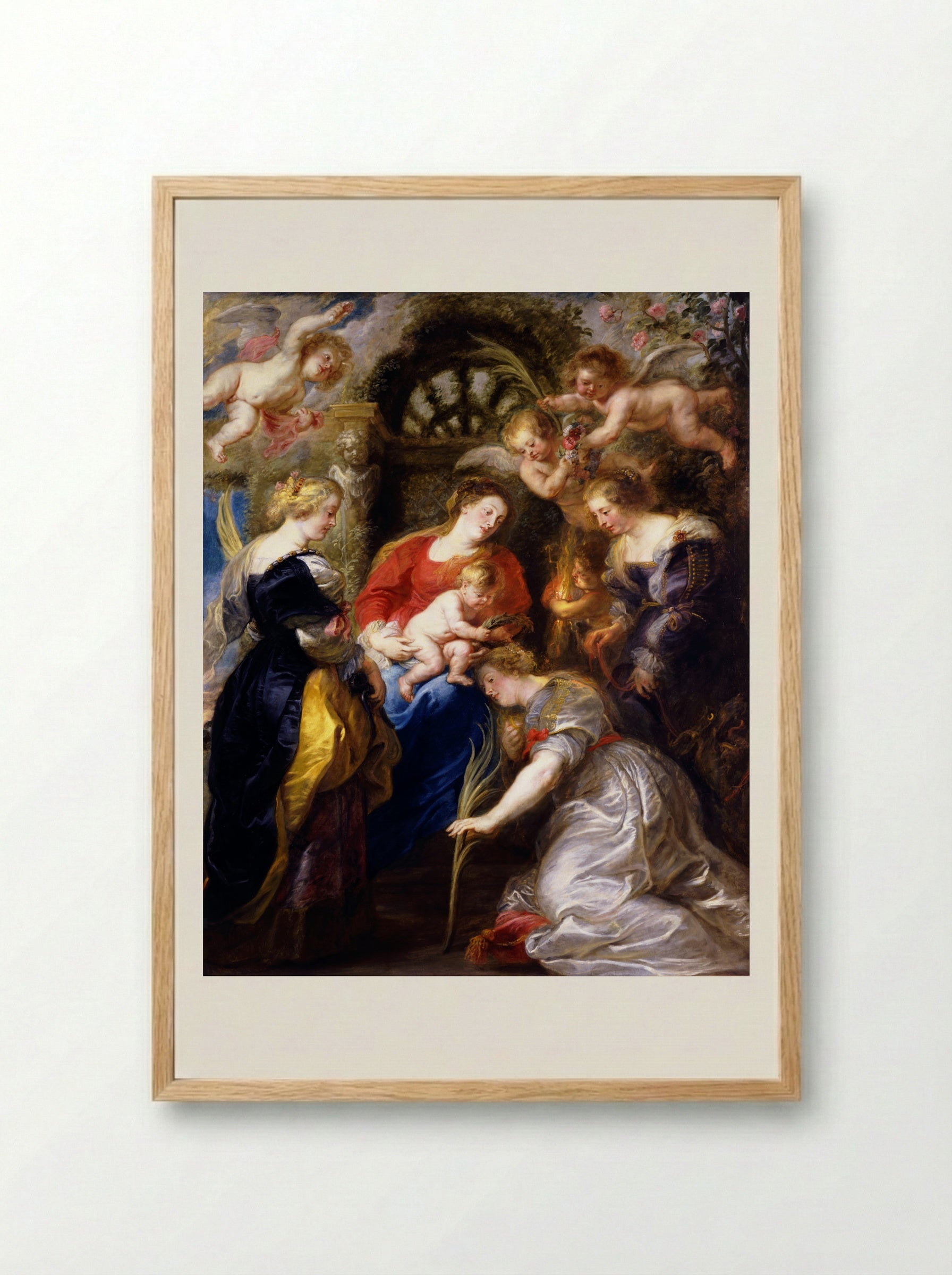 The Mystic Marriage of Saint Catherine - Peter Paul Rubens - Framed Print Wood