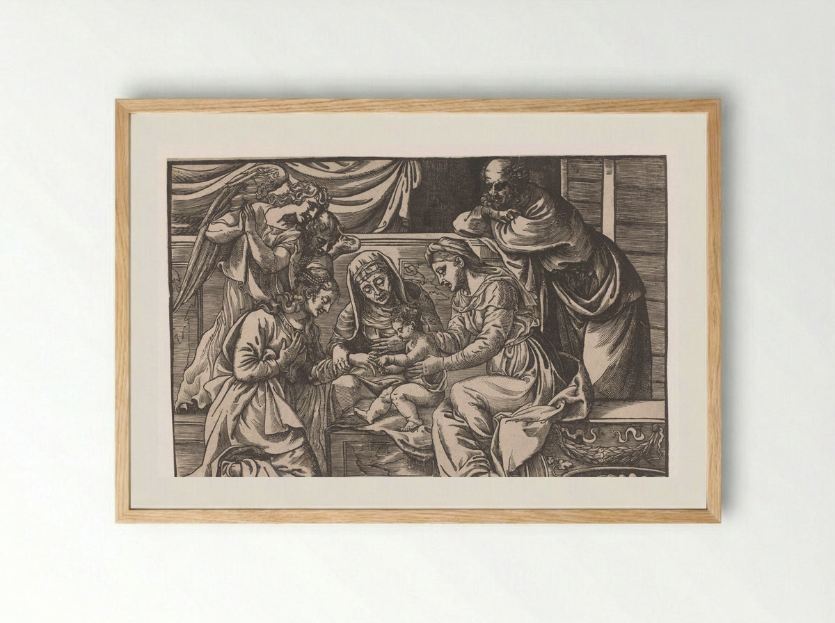 The Mystic Marriage of Saint Catherine - Titian - Framed Print Wood