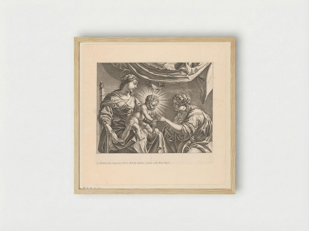 The Mystic Marriage of Saint Catherine - Antoine Garnier - Framed Print Wood
