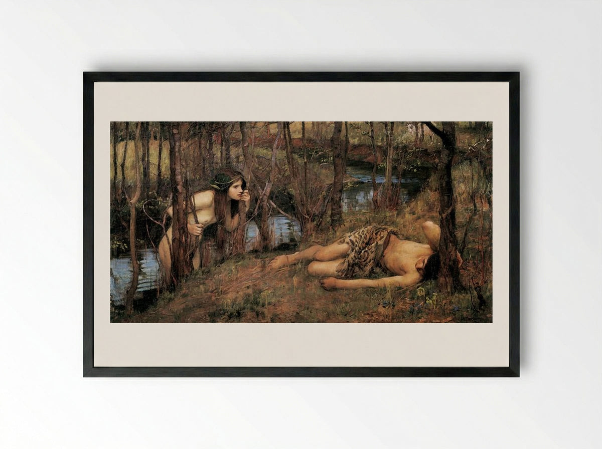 The Naiad - John William Waterhouse - Framed Print Black