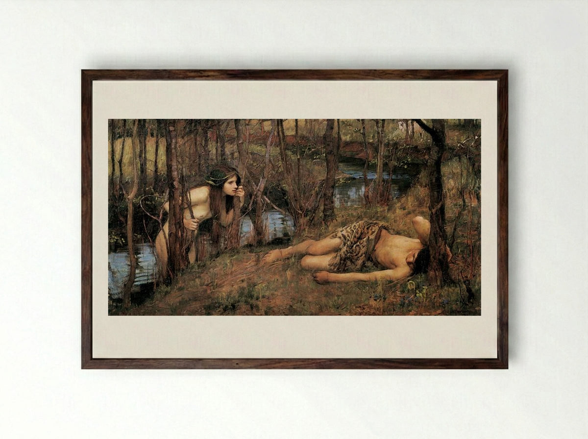 The Naiad - John William Waterhouse - Framed Print Dark Wood