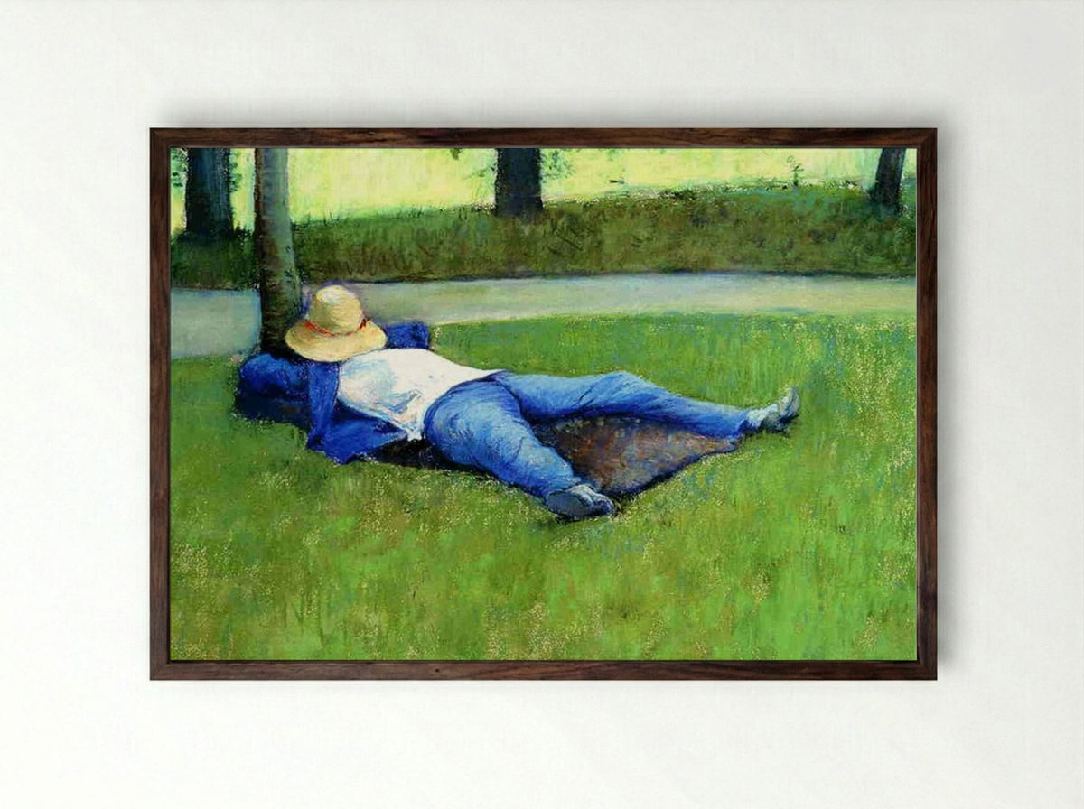 The Nap - Gustave Caillebotte - Framed Print Dark Wood