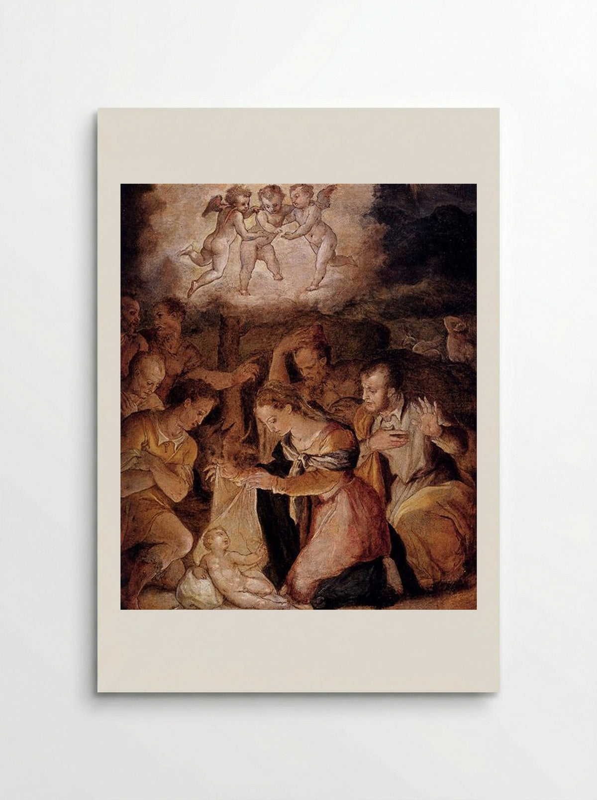 The Nativity with the Adoration of the Shepherds - Giorgio Vasari - Poster