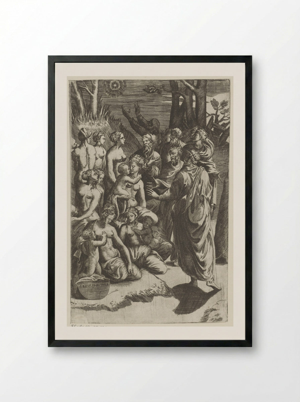 The Nativity - Giulio Bonasone - Framed Print Black