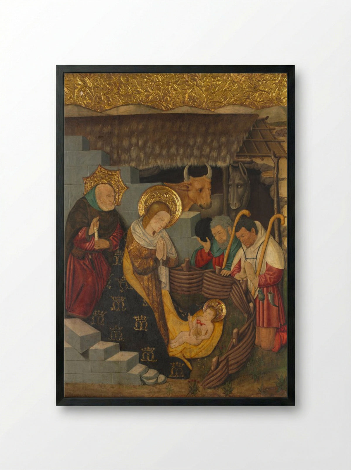 The Nativity - Jaume Ferrer the Younger - Framed Print Black