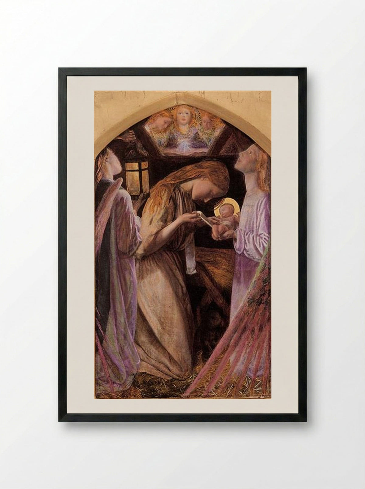 The Nativity - Arthur Hughes - Framed Print Black