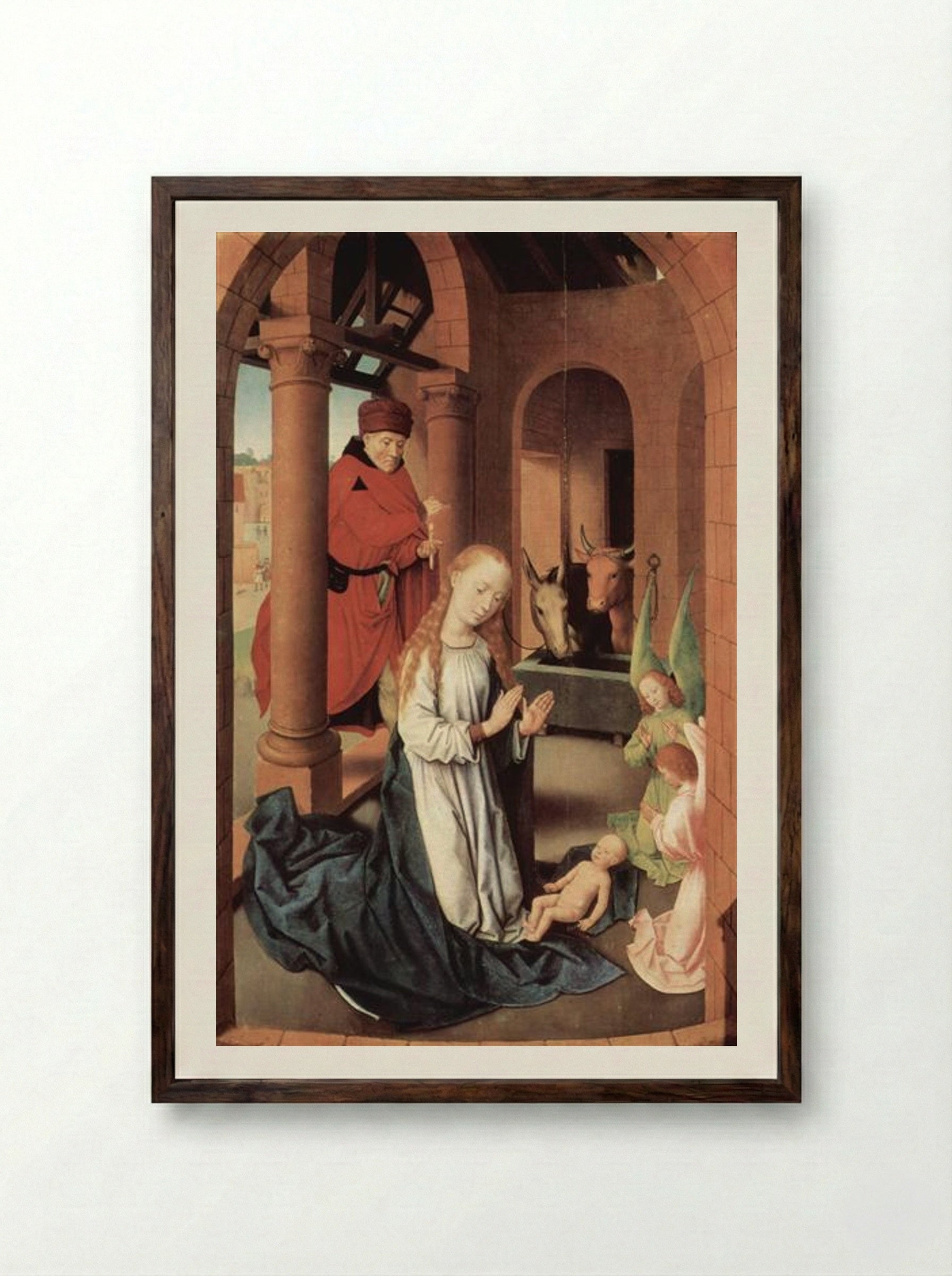 The Nativity - Hans Memling - Framed Print Dark Wood