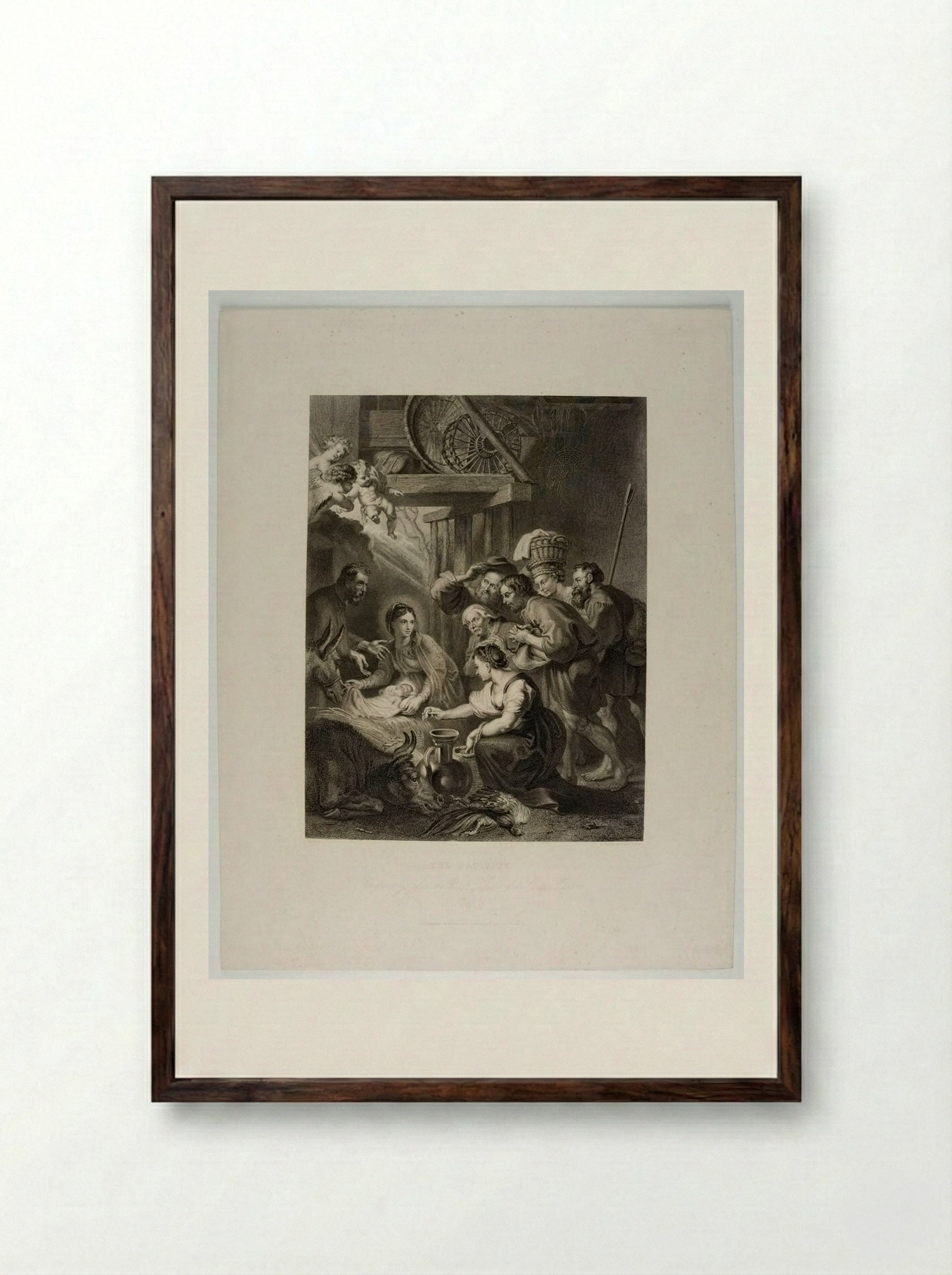 The Nativity - Edward Smith - Framed Print Dark Wood