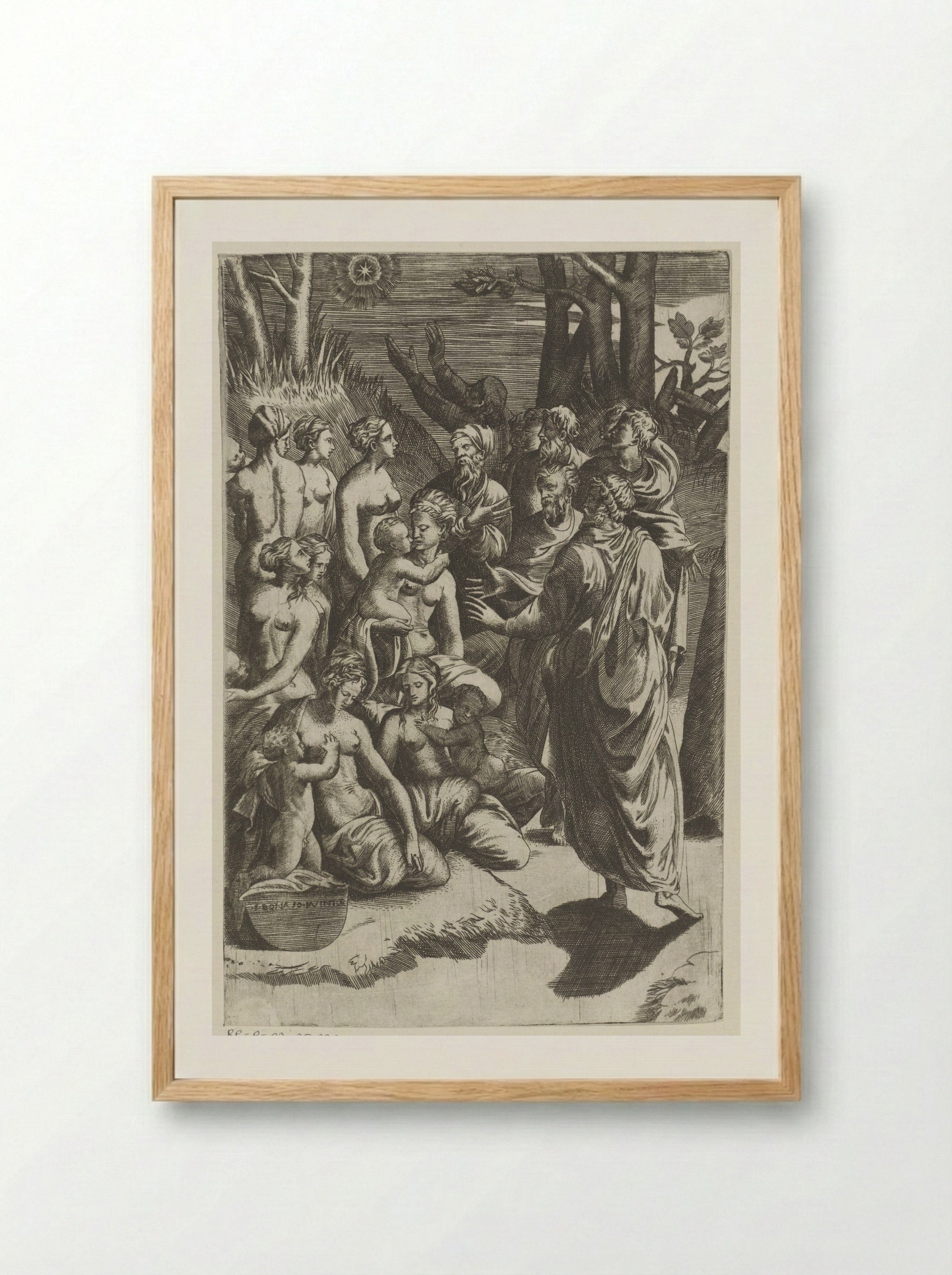 The Nativity - Giulio Bonasone - Framed Print Wood