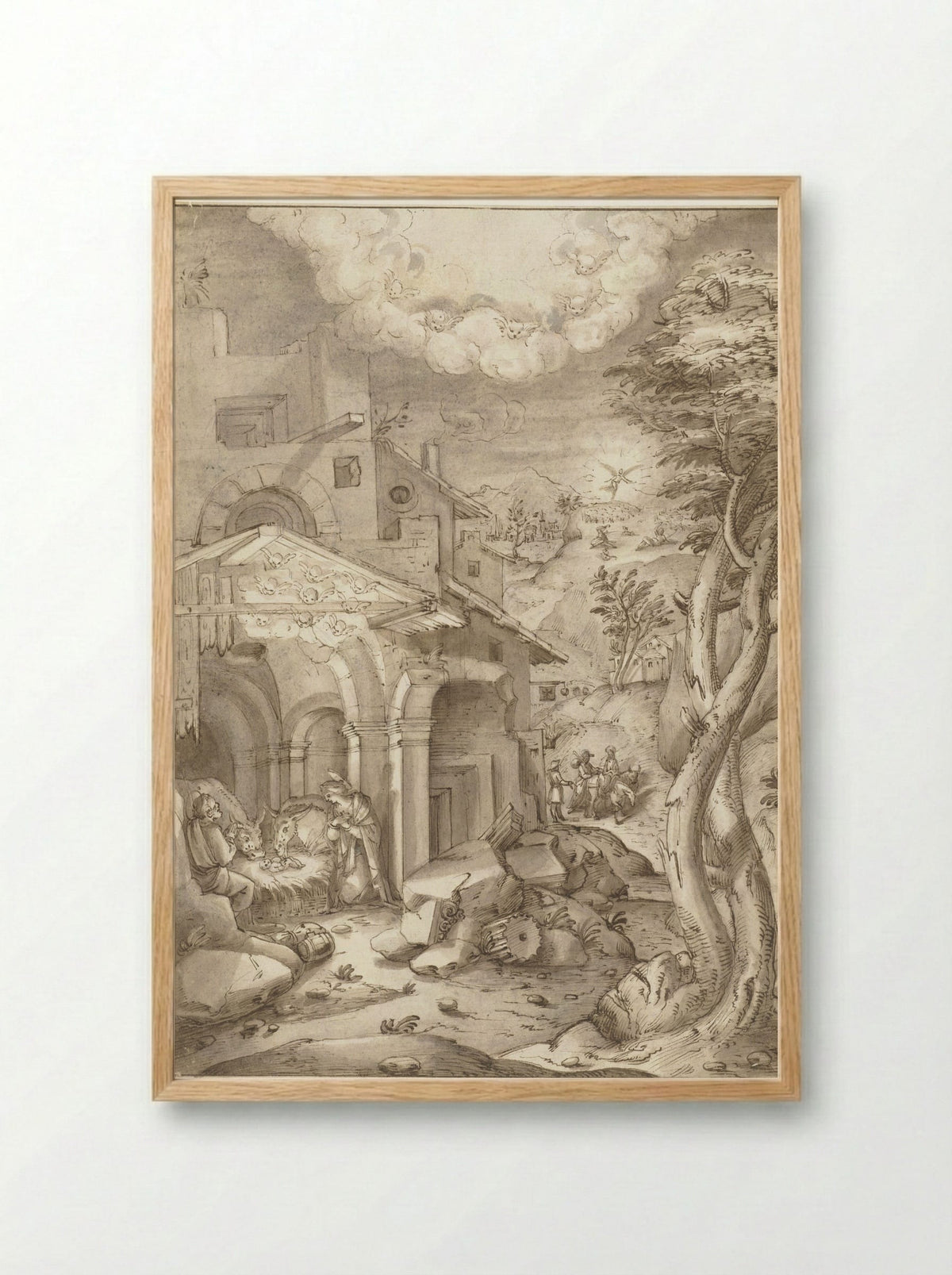 The Nativity - Peter de Witte - Framed Print Wood