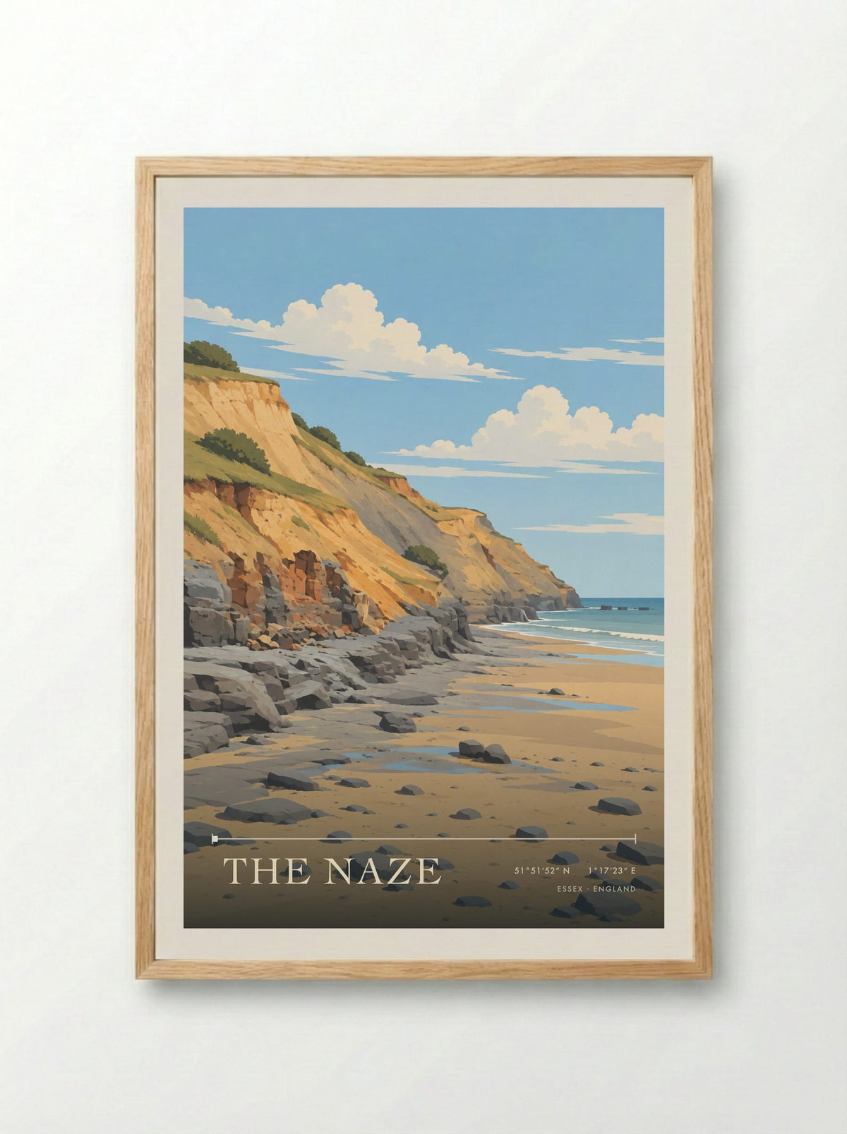 The Naze, Essex | Travel Poster - Framed Print Wood
