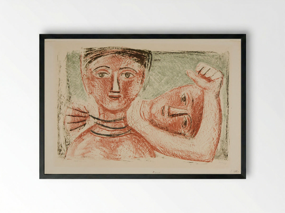 The Necklace - Massimo Campigli - Framed Print Black