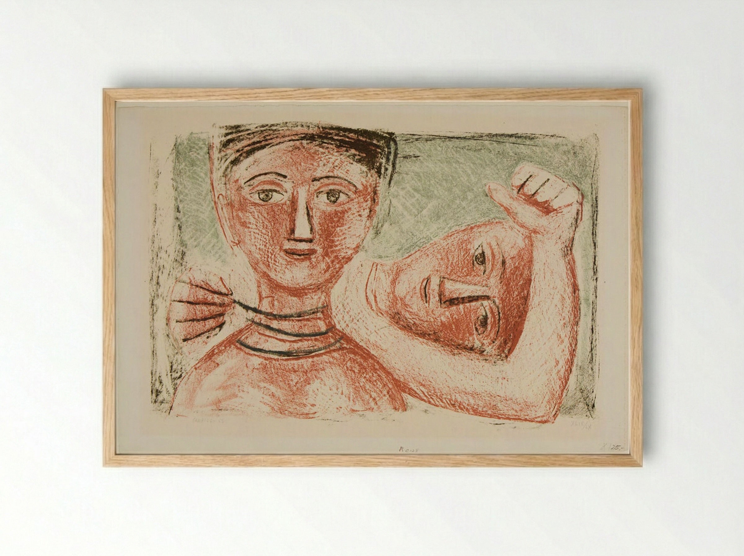 The Necklace - Massimo Campigli - Framed Print Wood