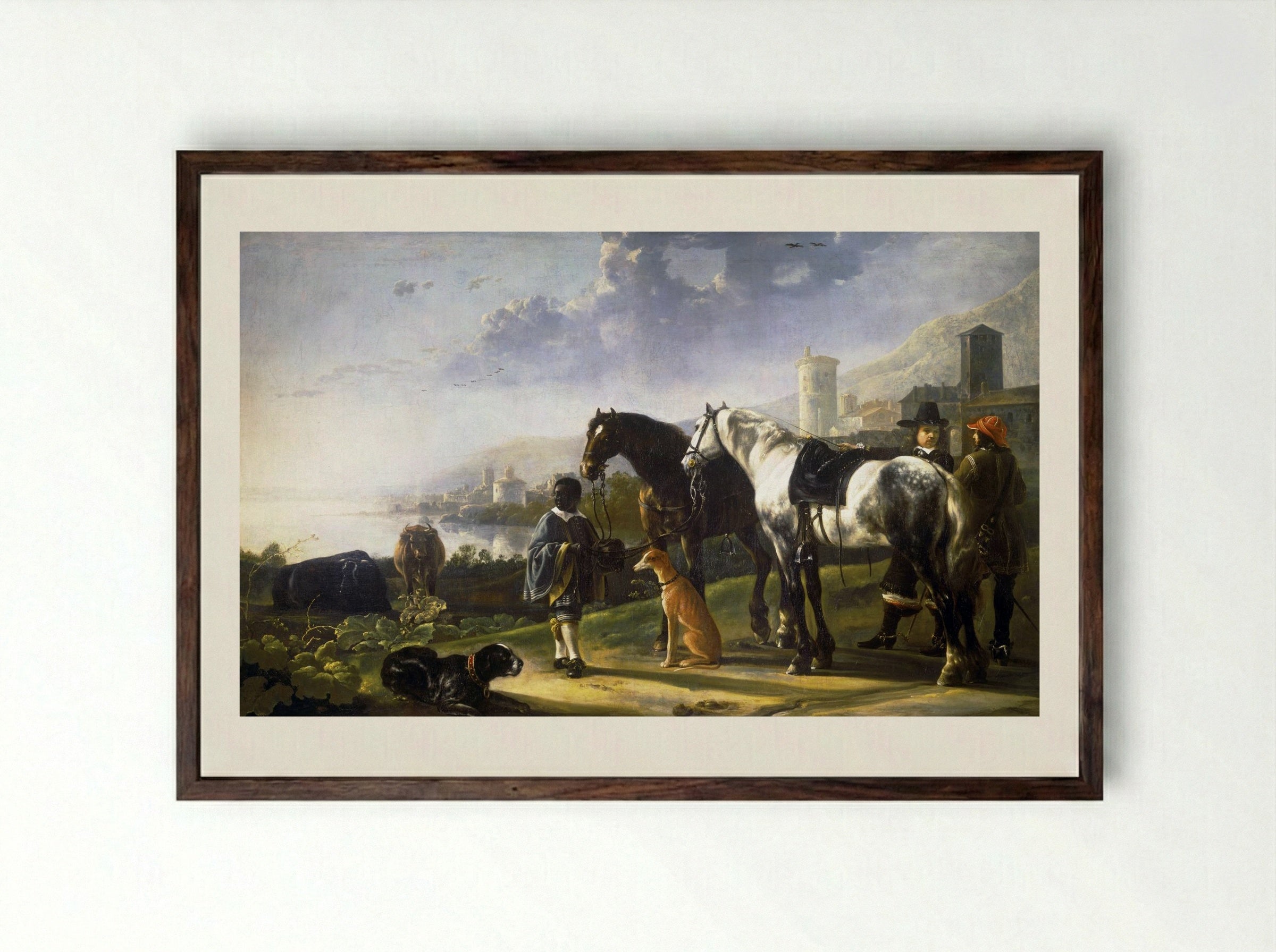 The Negro Page - Aelbert Cuyp - Framed Print Dark Wood