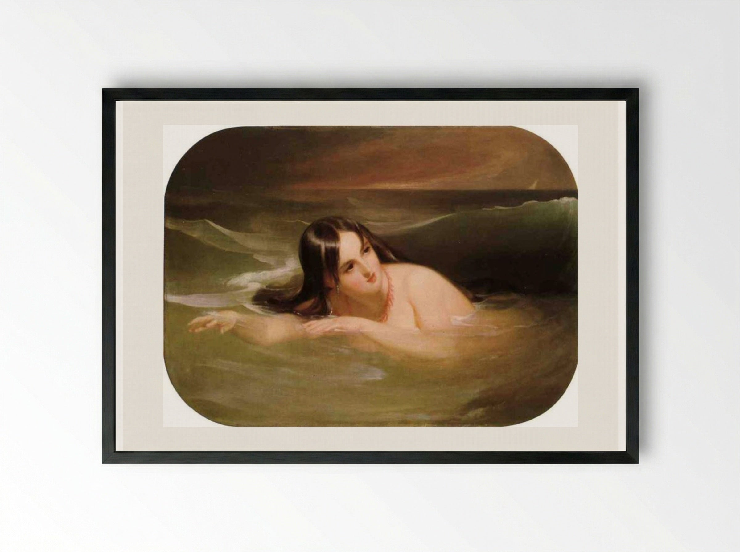 The Nereid Doto - Thomas Sully - Framed Print Black