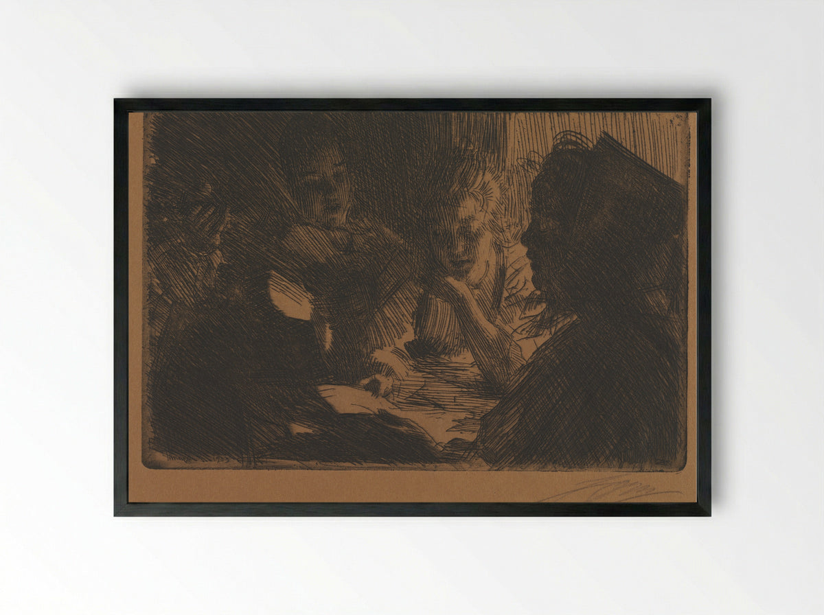 The New Ballad - Anders Zorn - Framed Print Black