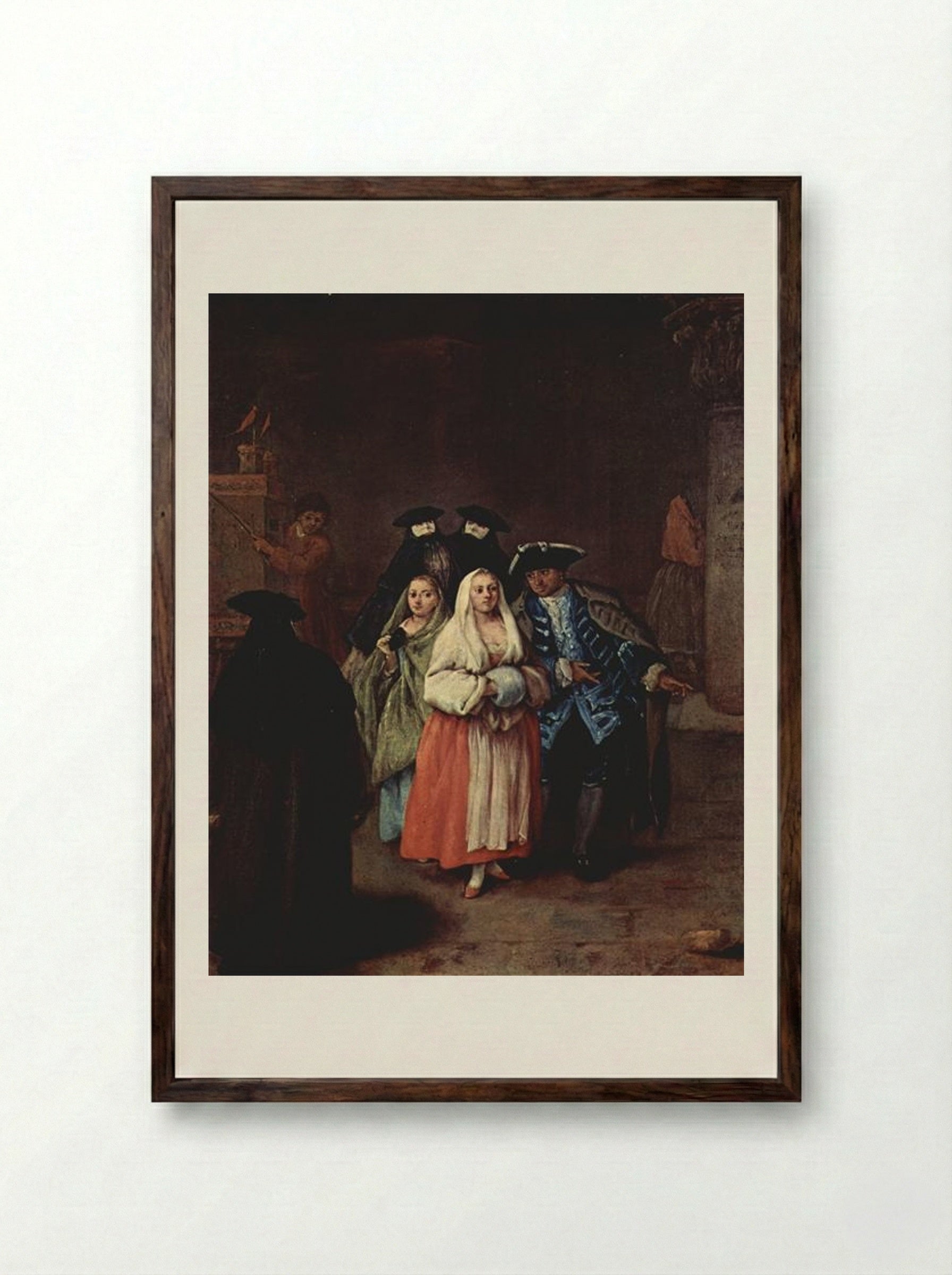 The New World - Pietro Longhi - Framed Print Dark Wood