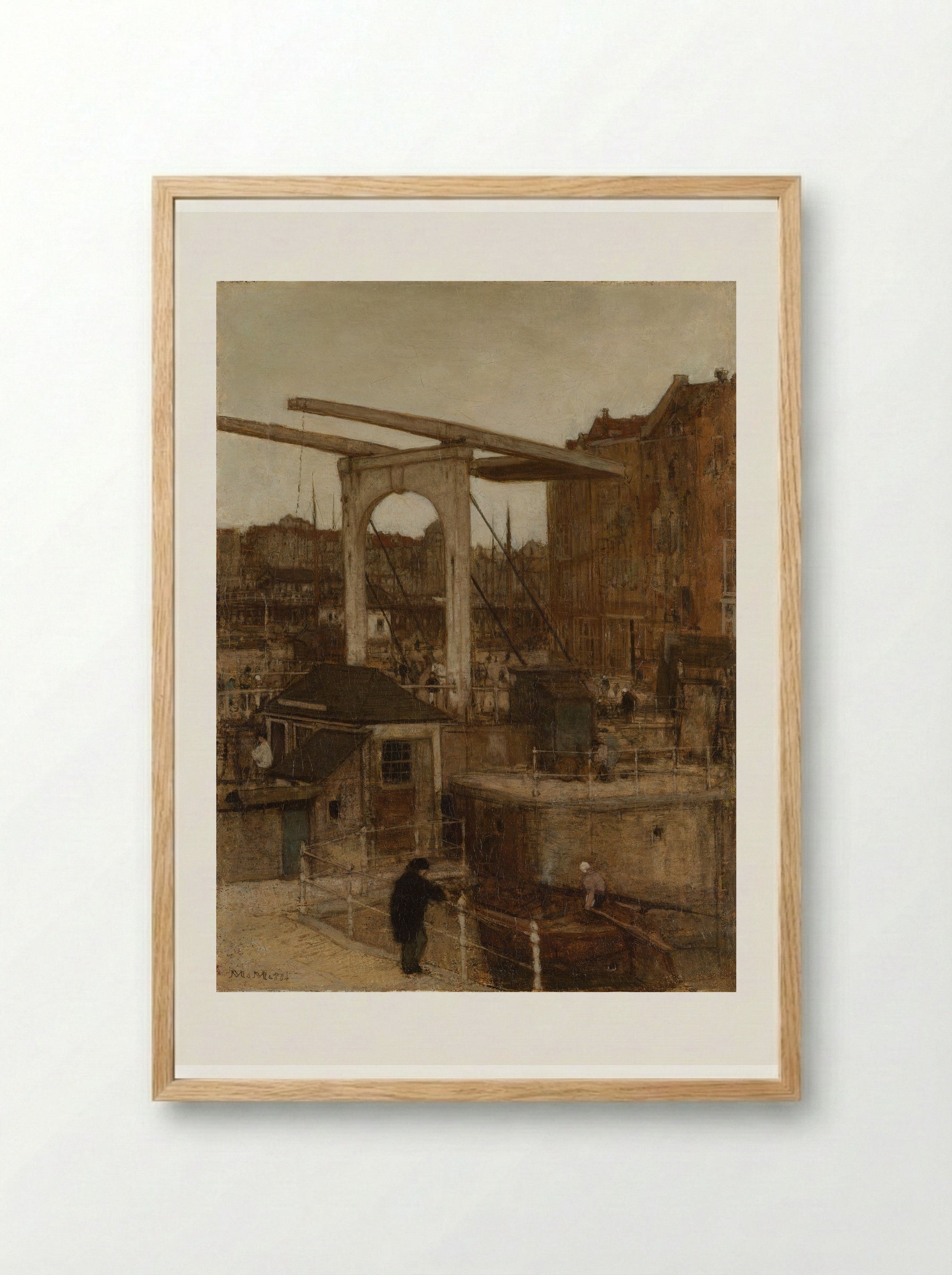 The Nieuwe Haarlemse Sluis at the Singel - Matthijs Maris - Framed Print Wood