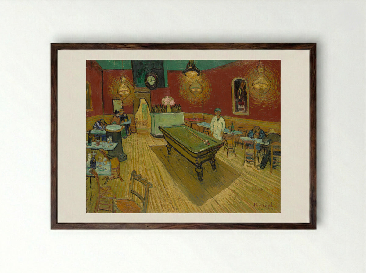 The Night Café - Vincent van Gogh - Framed Print Dark Wood
