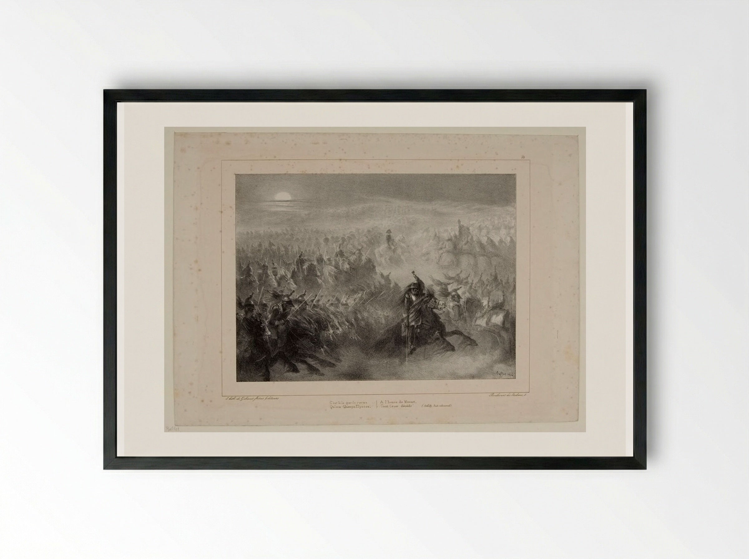 The Night Review - Denis-Auguste-Marie Raffet - Framed Print Black